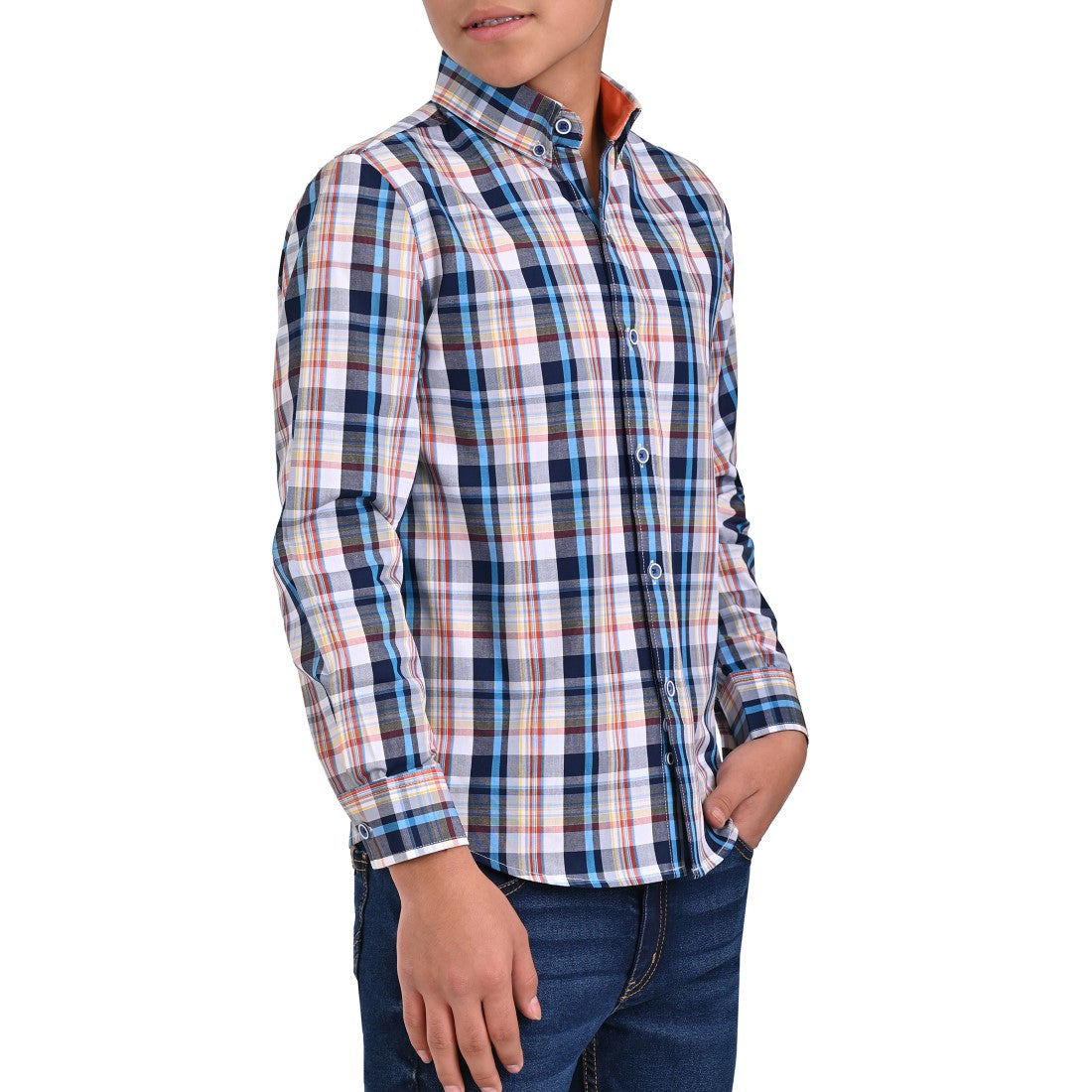 Camisa Juvenil Yale Boys Regular Fit Botón Oculto 3105