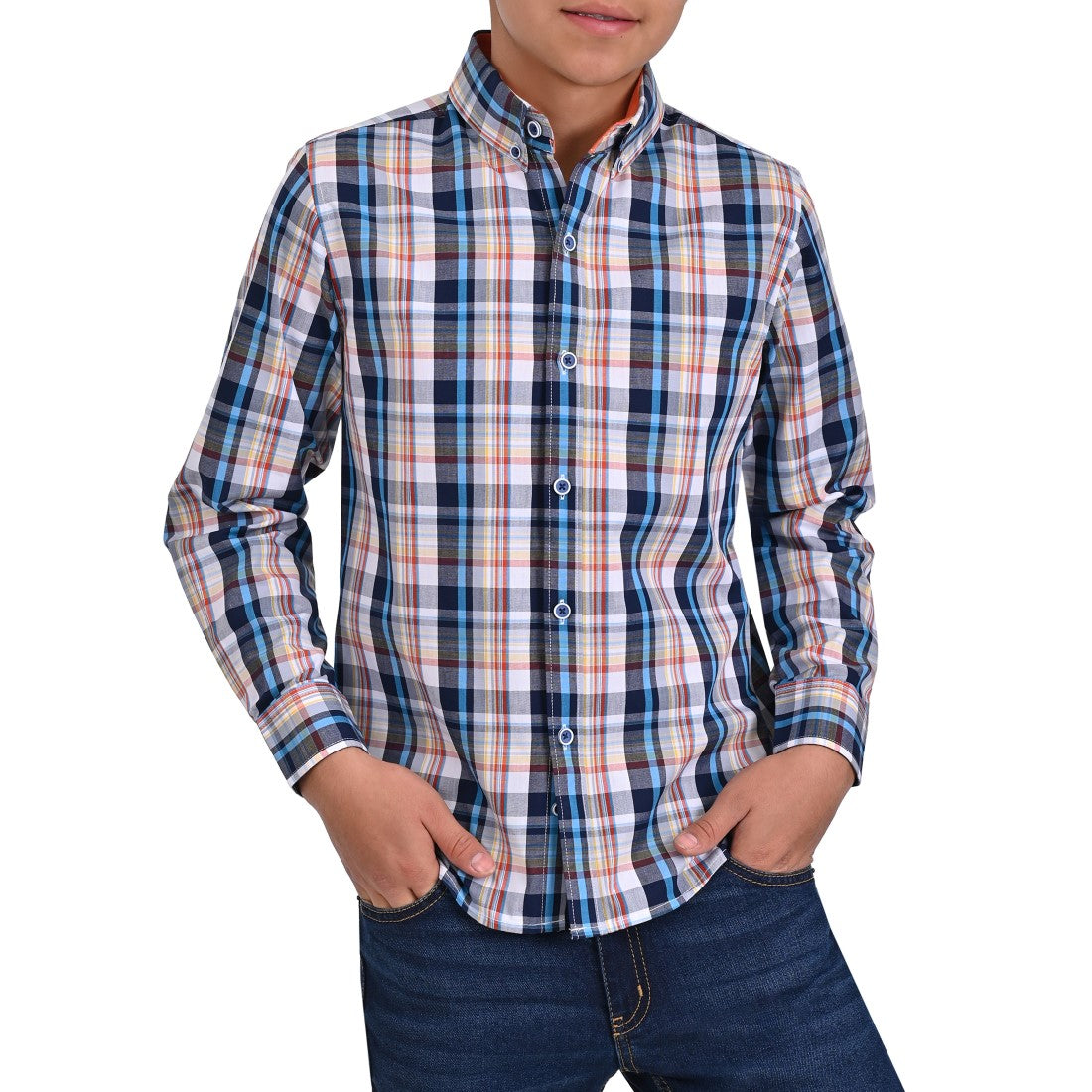 Camisa Juvenil Yale Boys Regular Fit Botón Oculto 3105