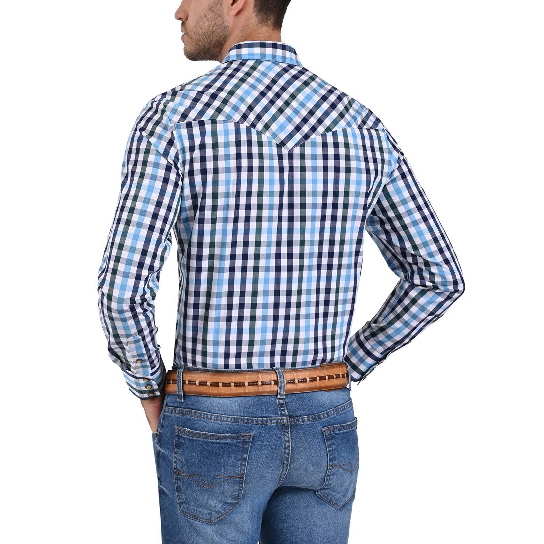 Camisa Vaquera Yale Manga Larga Marino Regular Fit 5257