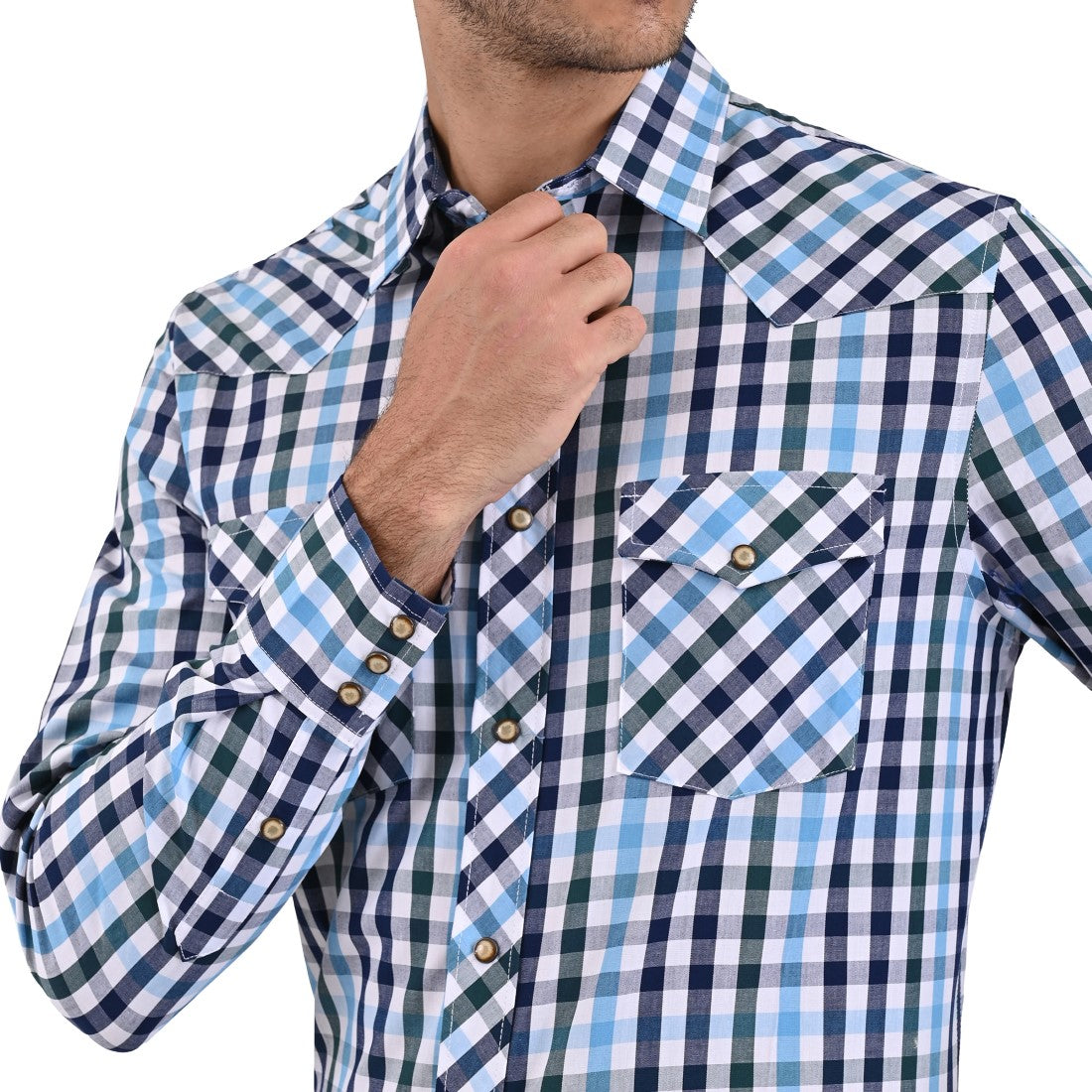Camisa Vaquera Yale Manga Larga Marino Regular Fit 5257