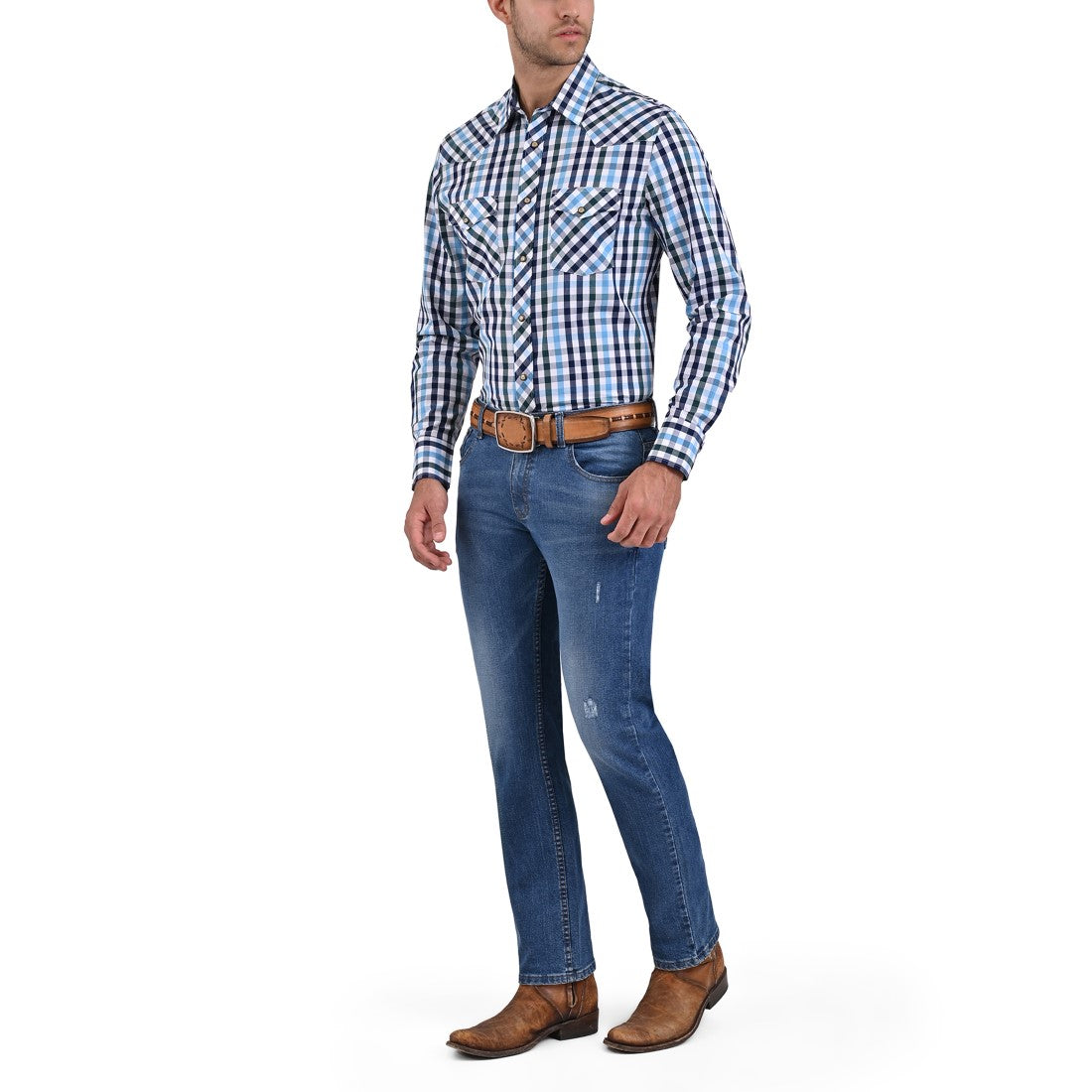 Camisa Vaquera Yale Manga Larga Marino Regular Fit 5257
