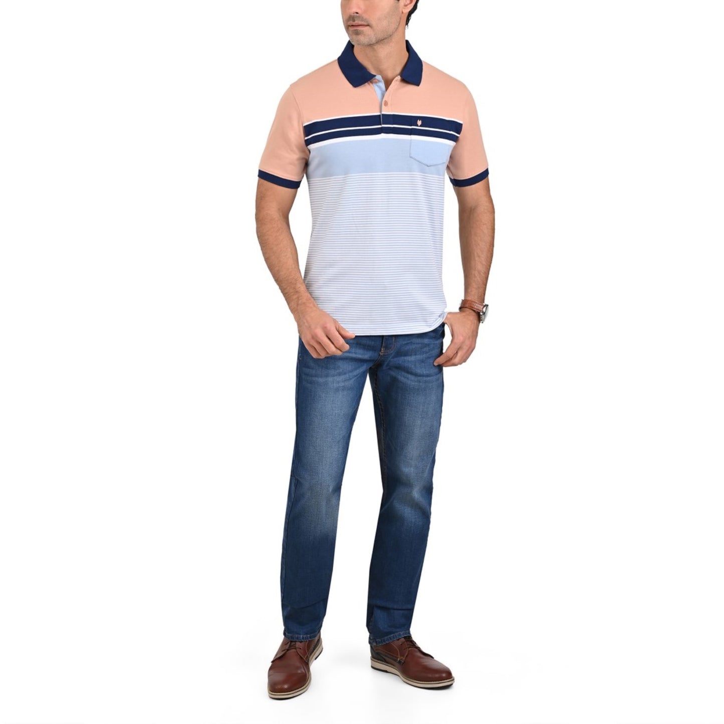 Playera Yale Cuello Polo Slim Fit 7374