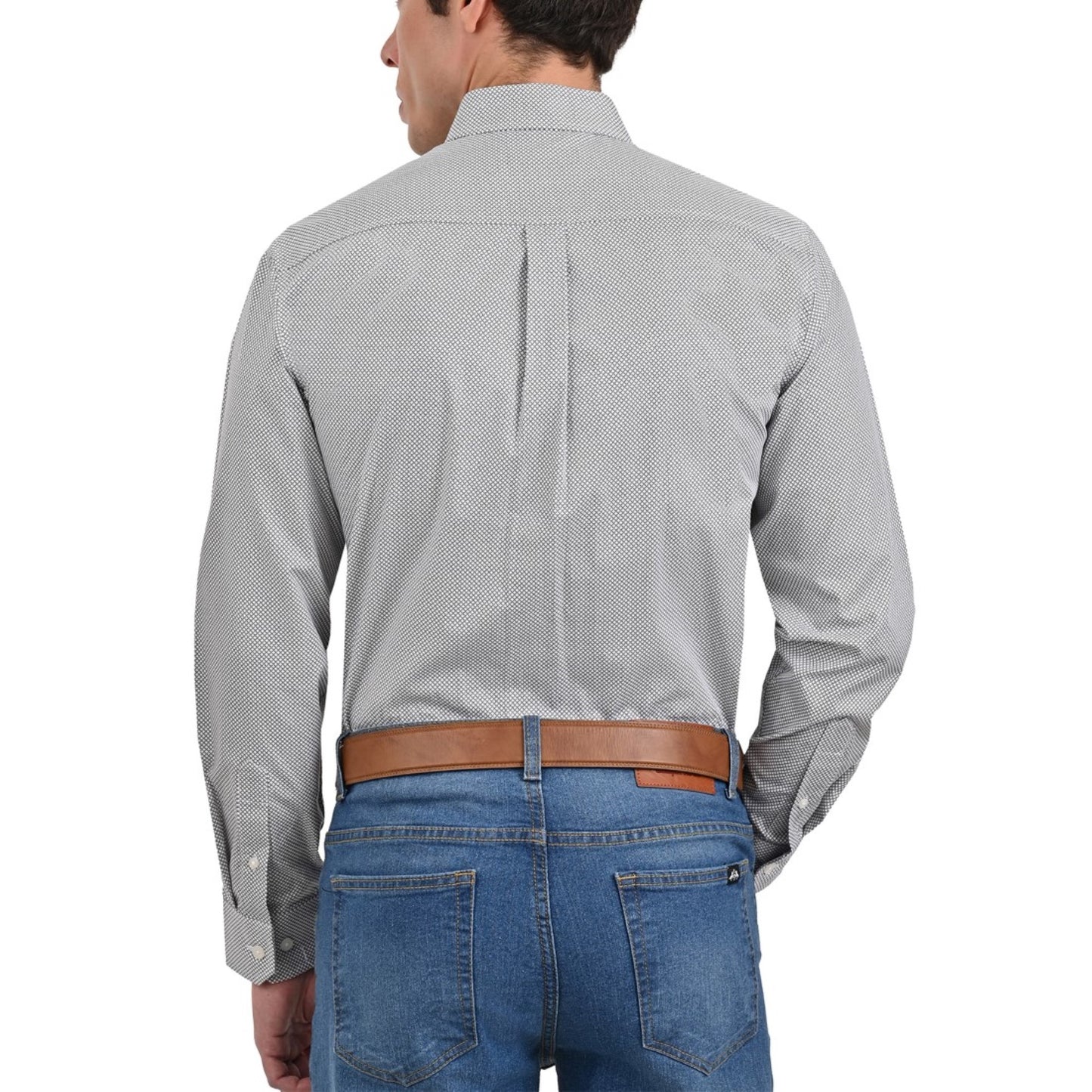 Camisa Buckingham Regular Fit Manga Larga Botón Oculto 3700