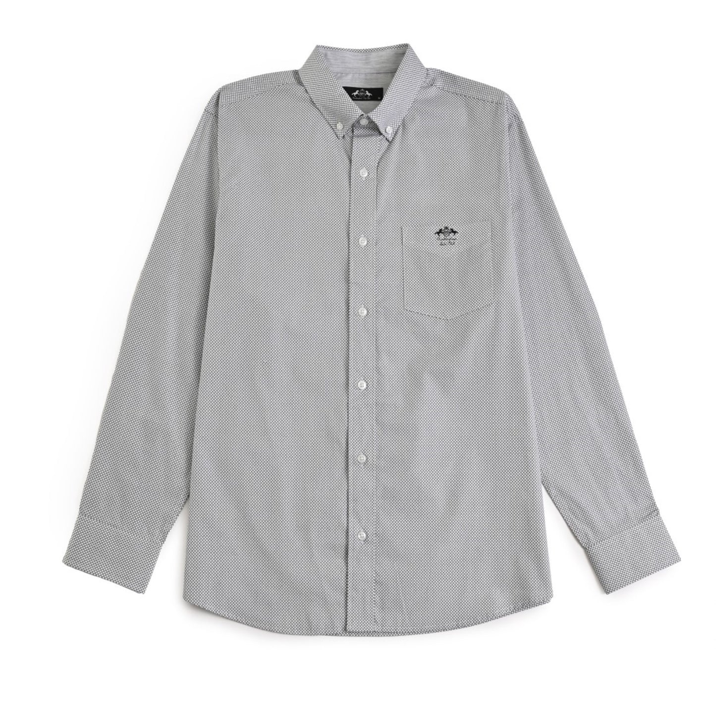 Camisa Buckingham Regular Fit Manga Larga Botón Oculto 3700