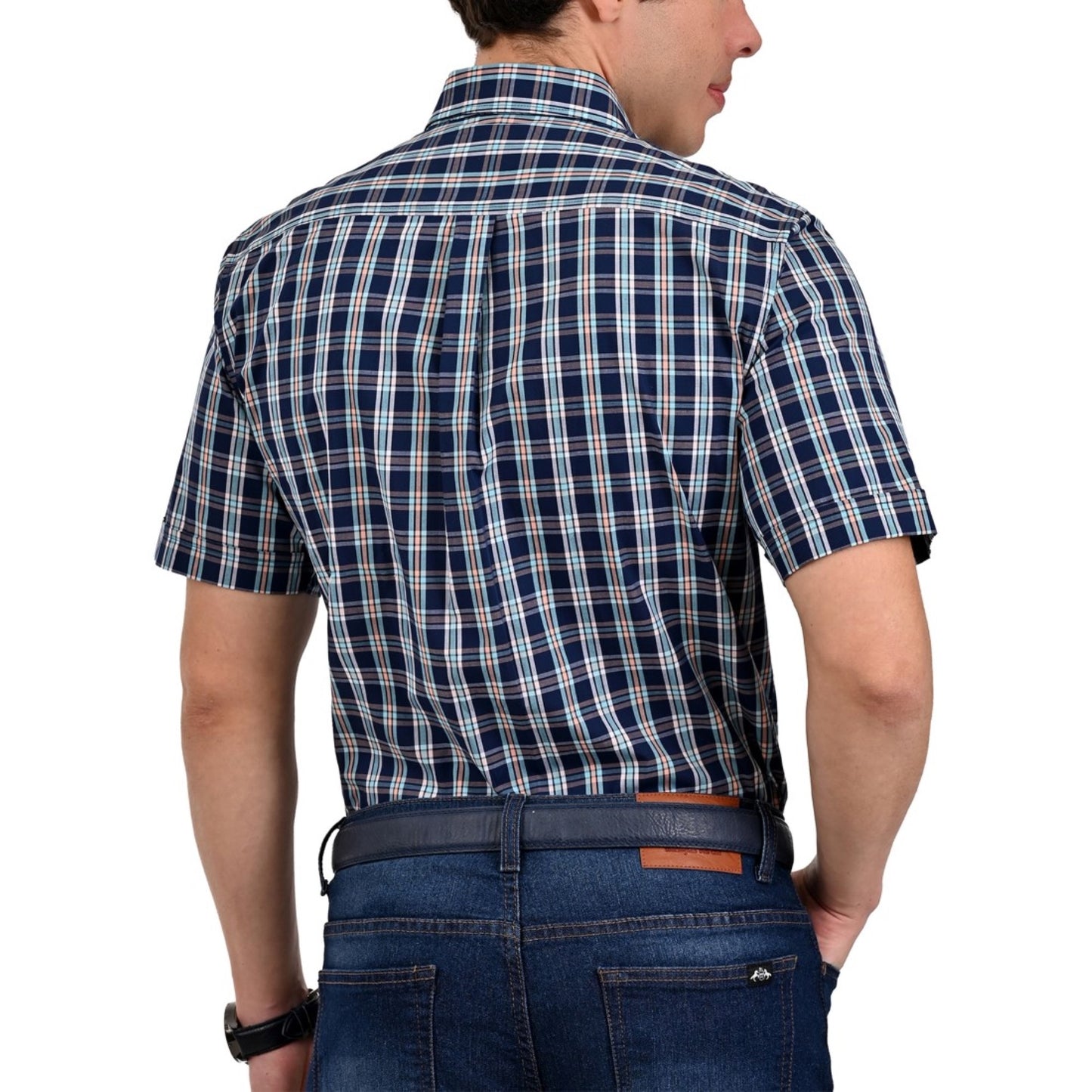 Camisa Buckingham Regular Fit Manga Corta 3704
