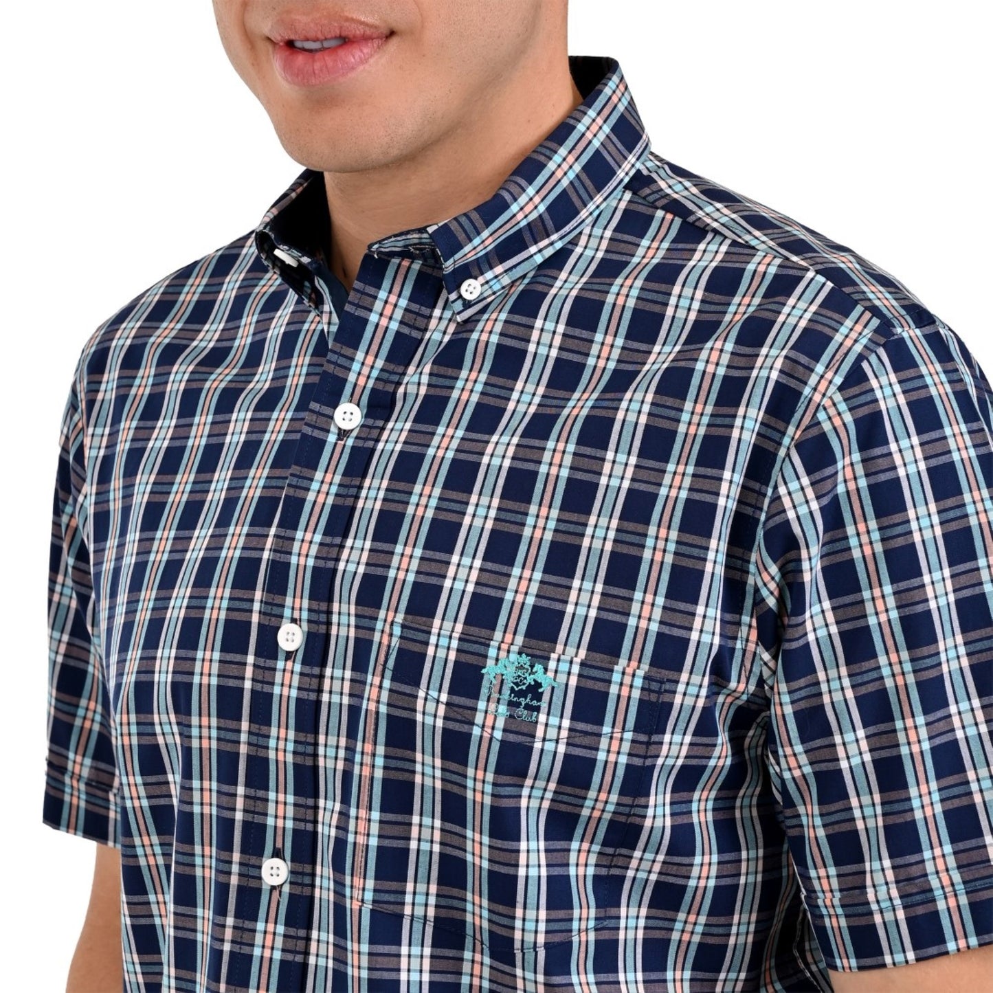 Camisa Buckingham Regular Fit Manga Corta 3704