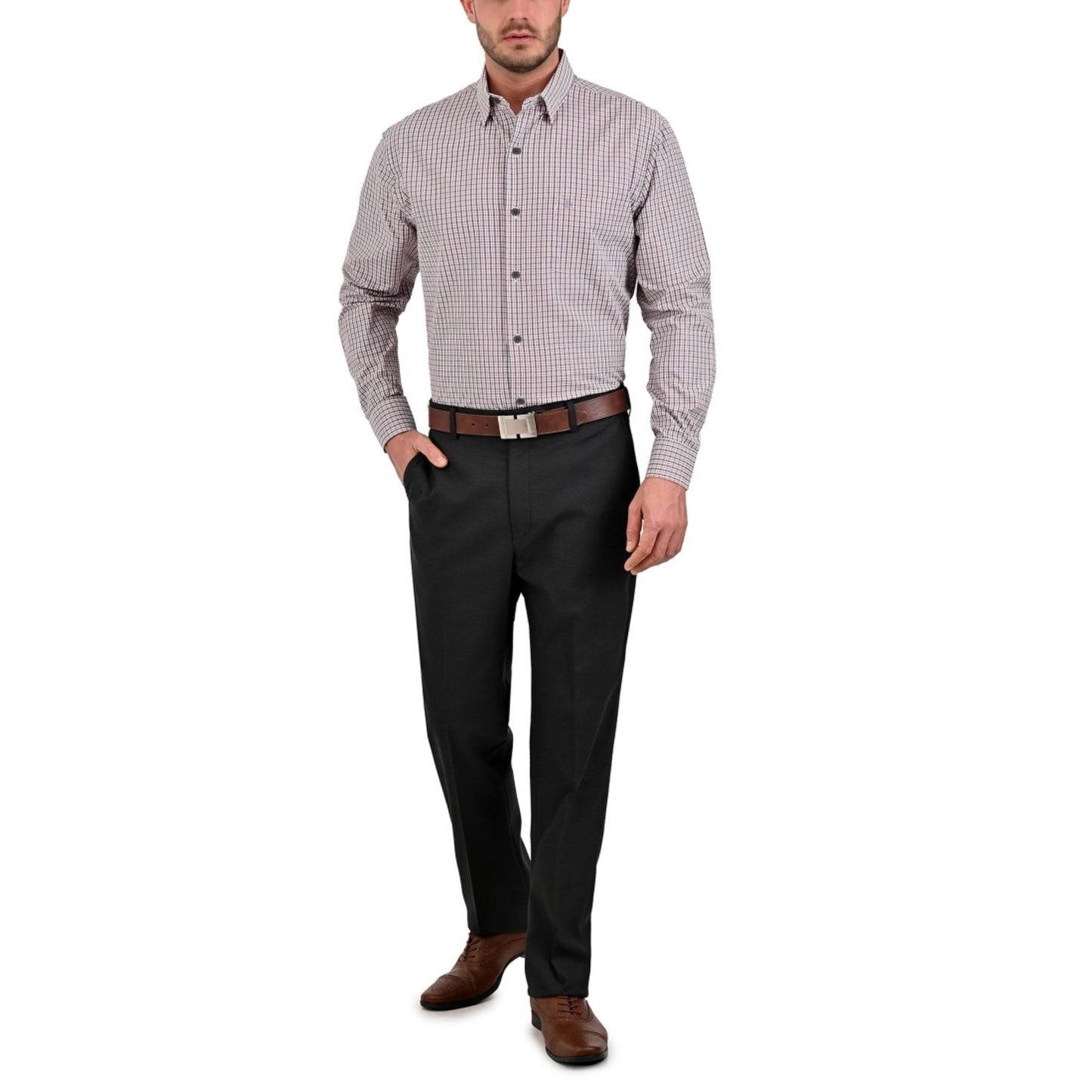 Camisa Sansabelt Regular Fit Botón Oculto 3792