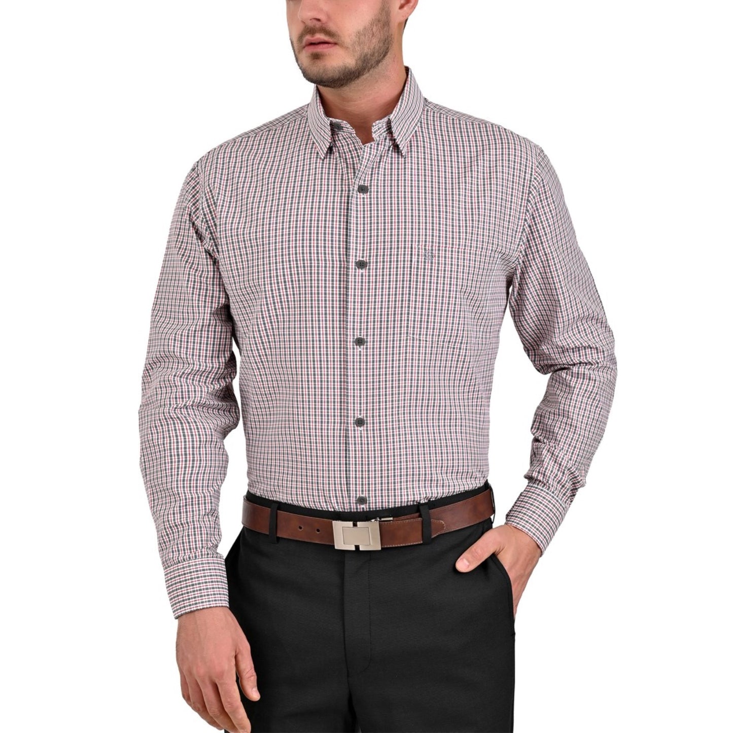 Camisa Sansabelt Regular Fit Botón Oculto 3792
