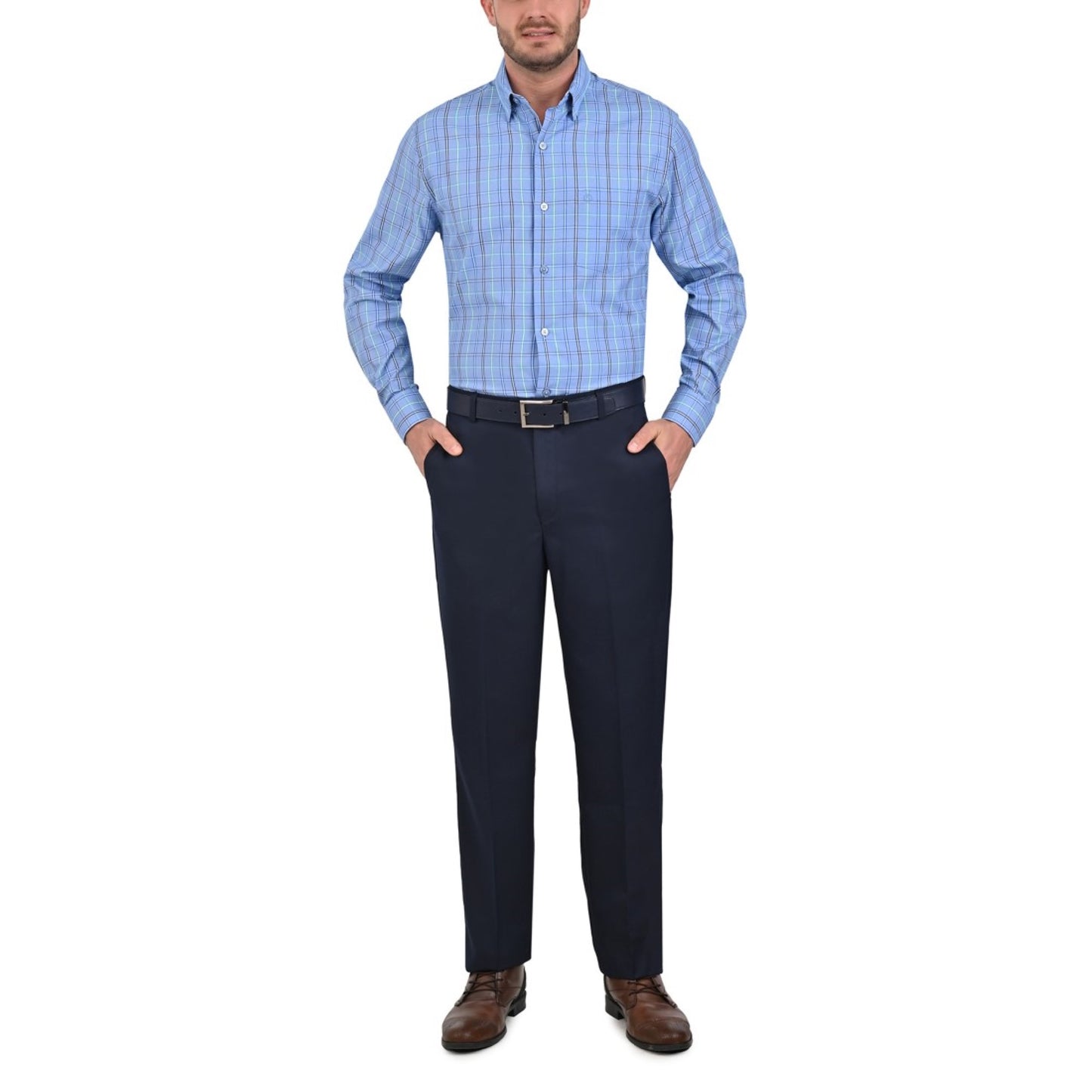 Camisa Sansabelt Regular Fit Botón Oculto 3801