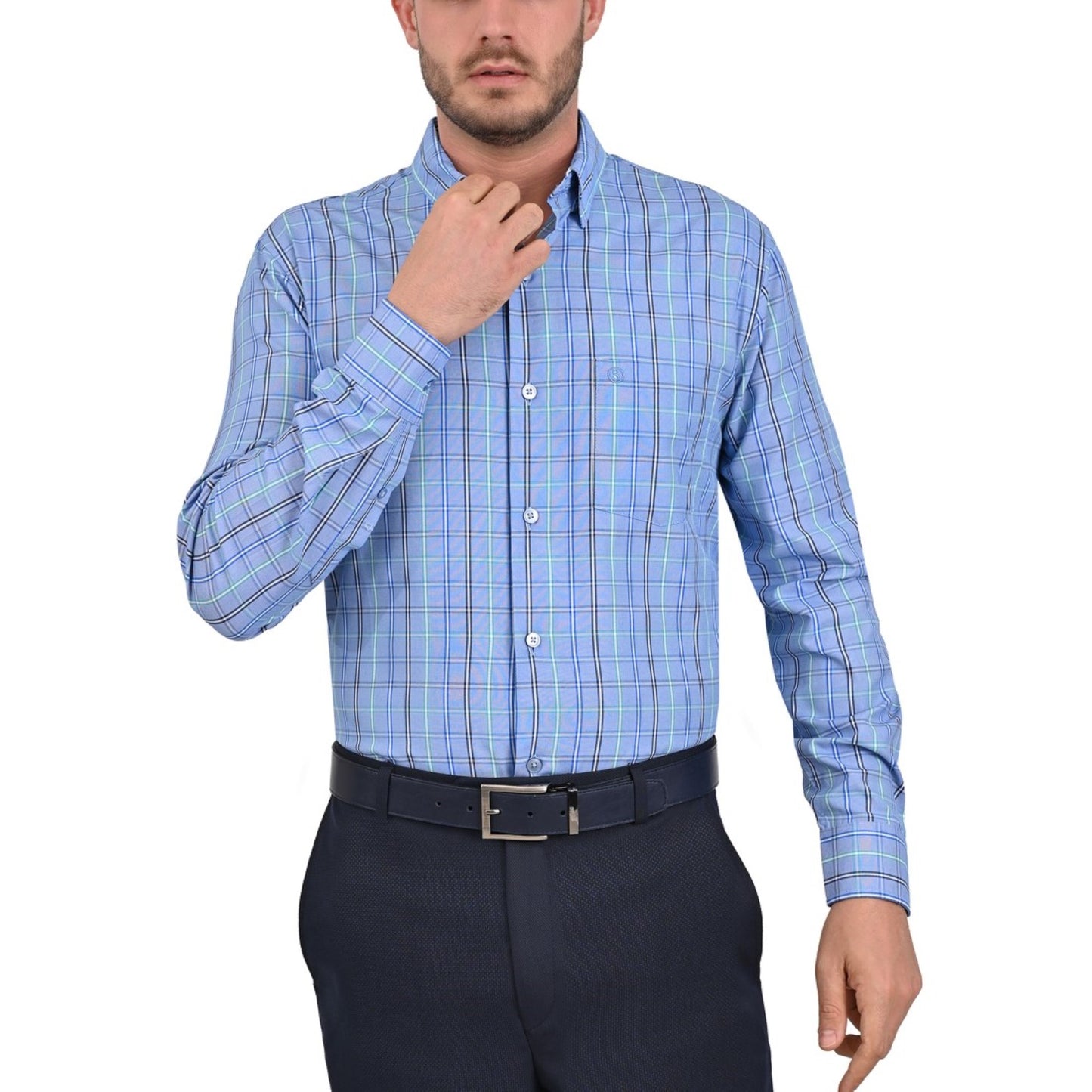 Camisa Sansabelt Regular Fit Botón Oculto 3801