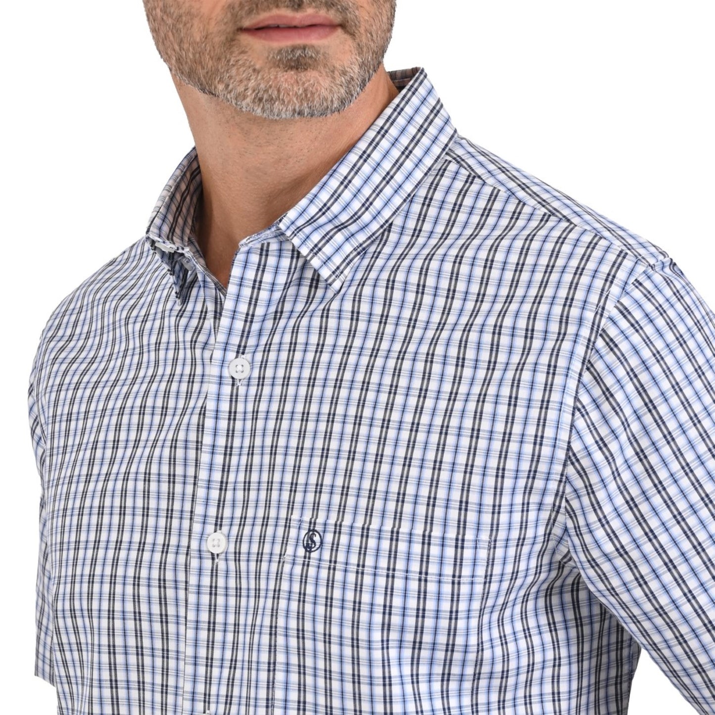 Camisa Sansabelt Regular Fit Manga Corta Botón Oculto 3796