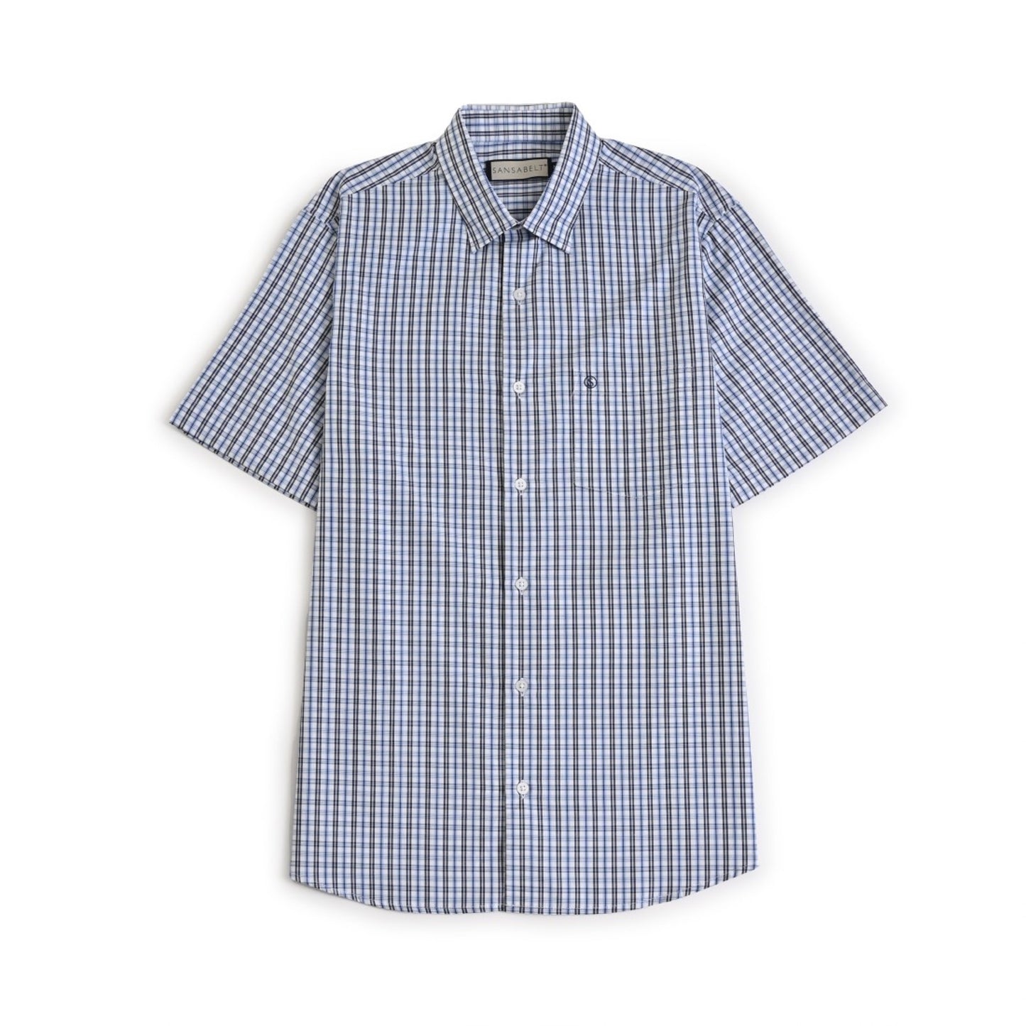 Camisa Sansabelt Regular Fit Manga Corta Botón Oculto 3796
