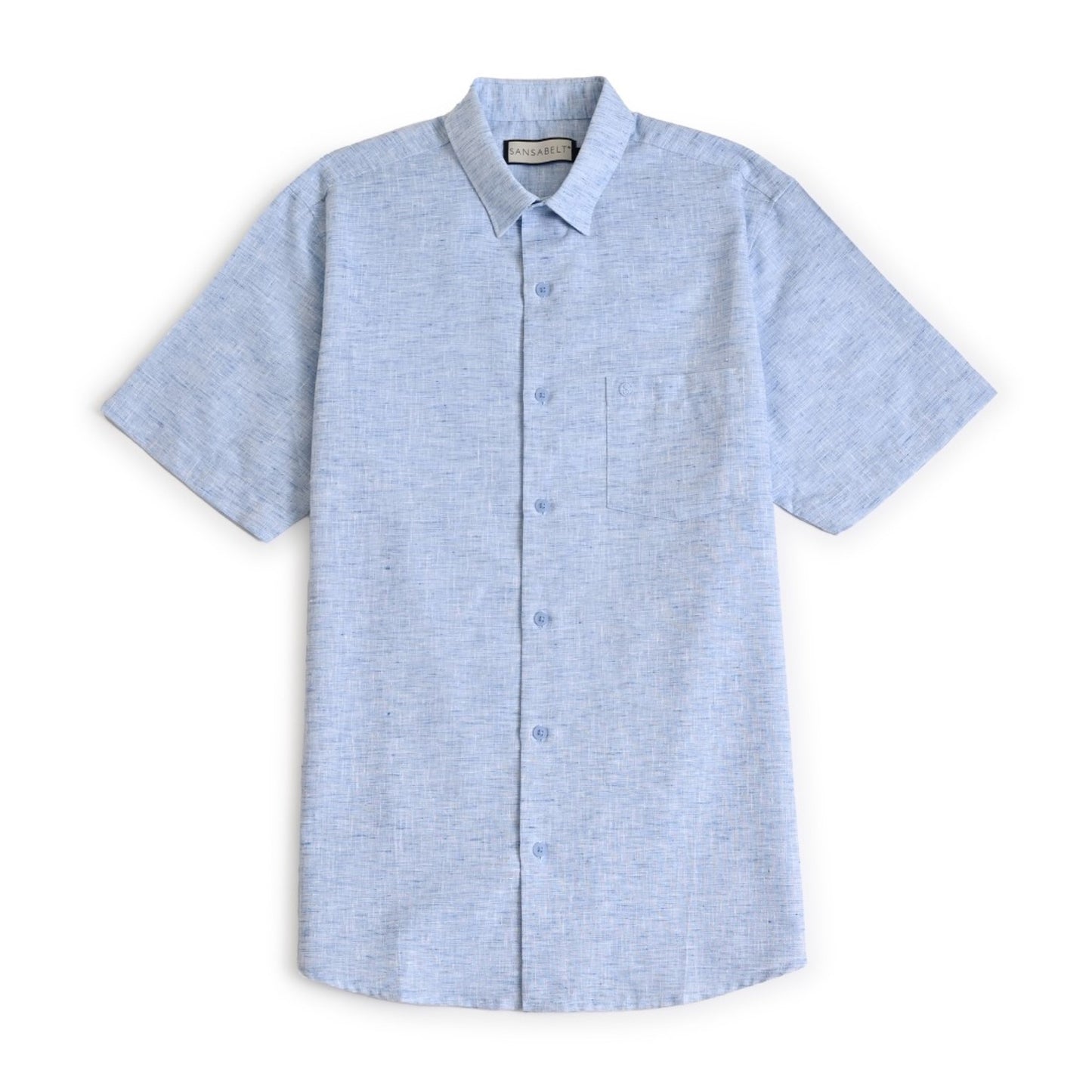 Camisa Sansabelt Regular Fit Manga Corta Bot??n Oculto 3797