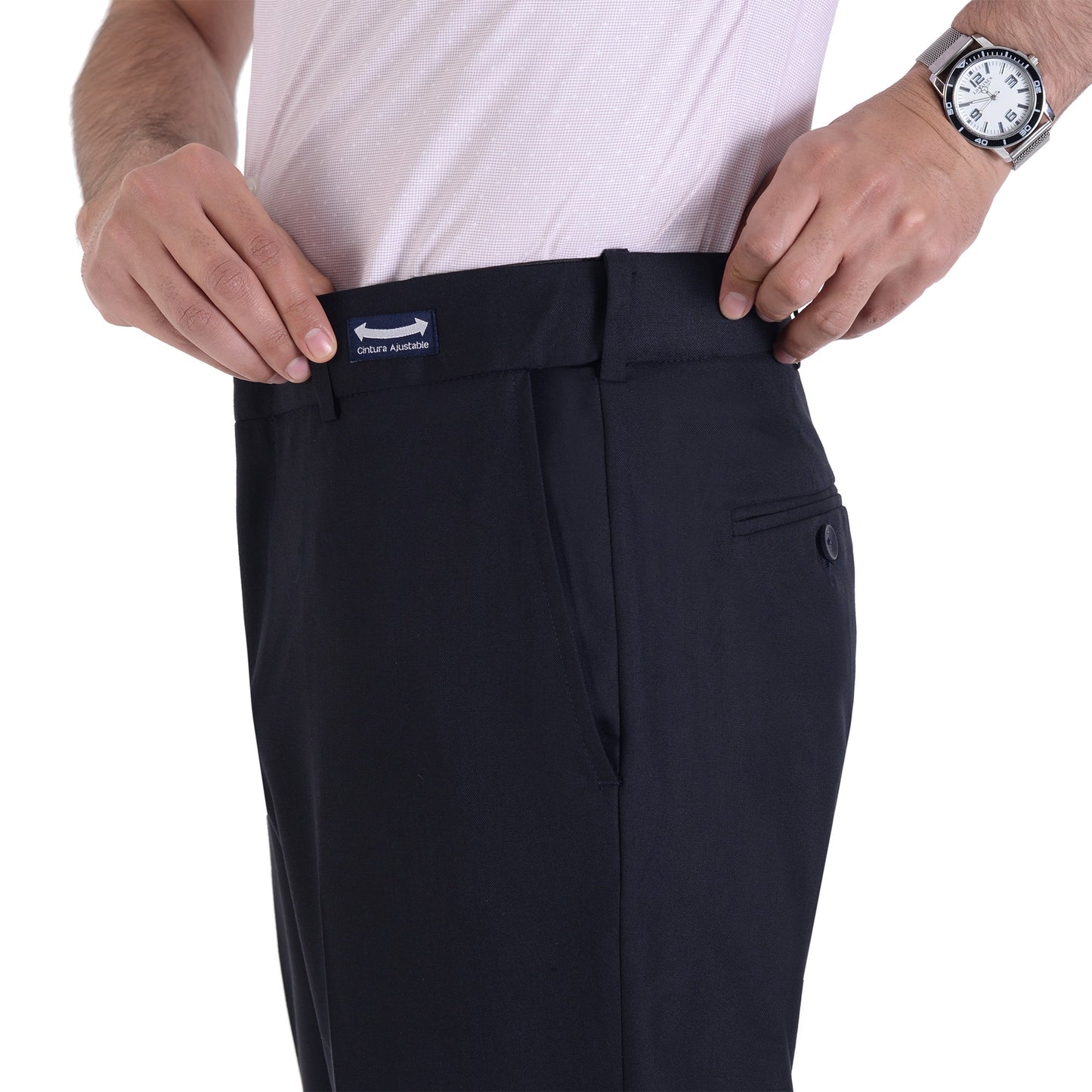Pantalon de Vestir Sansabelt Slim Fit Cintura Ajustable 1768