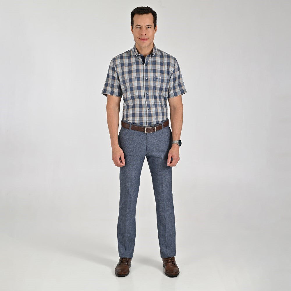 Pantalón de vestir Yale Regular Fit 7358 Azul Plumbago
