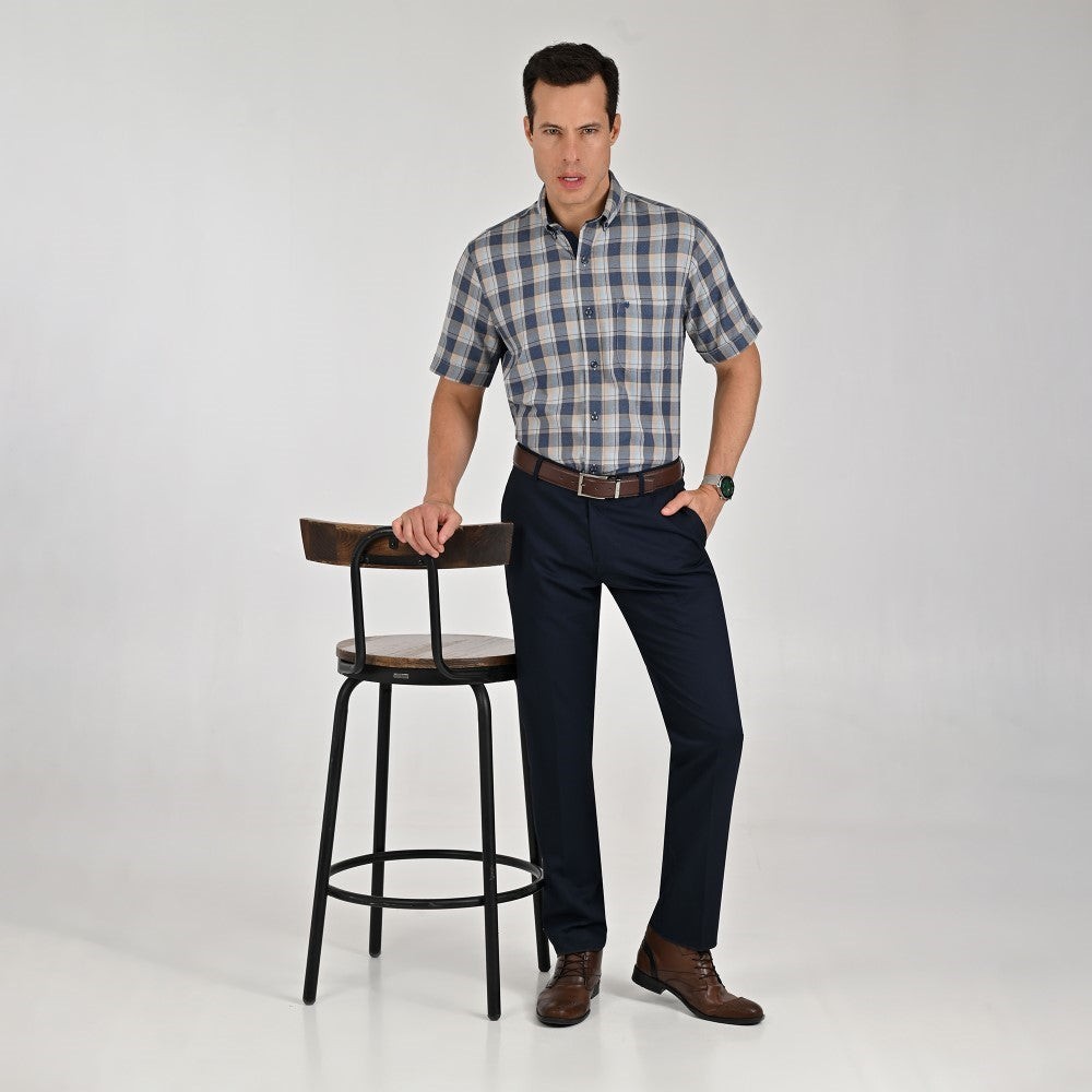 Pantalón de vestir Yale Regular Fit 8226 Azul Zafiro