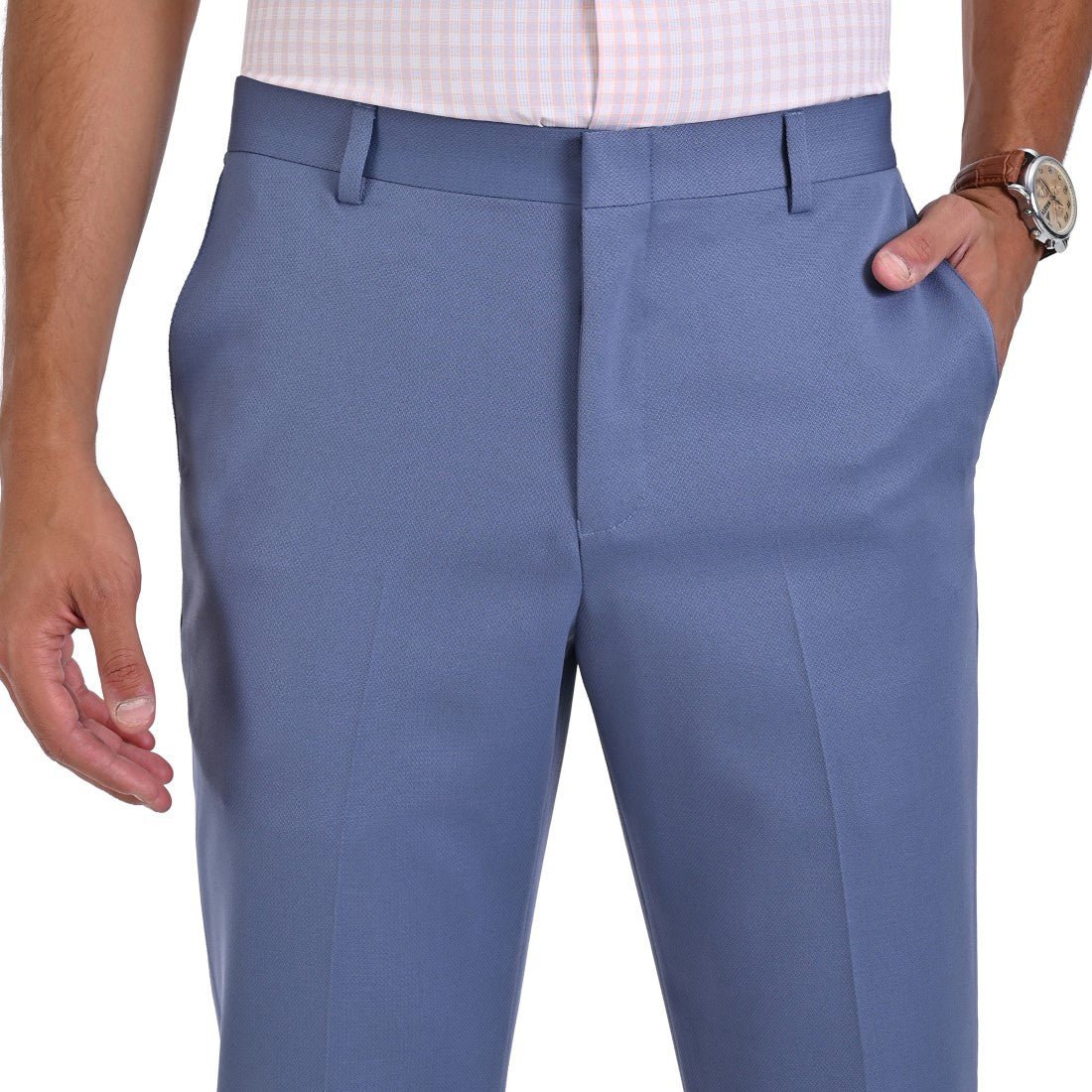 Pantalon de Vestir Yale 1335 Sin Pinzas Azul Petroleo