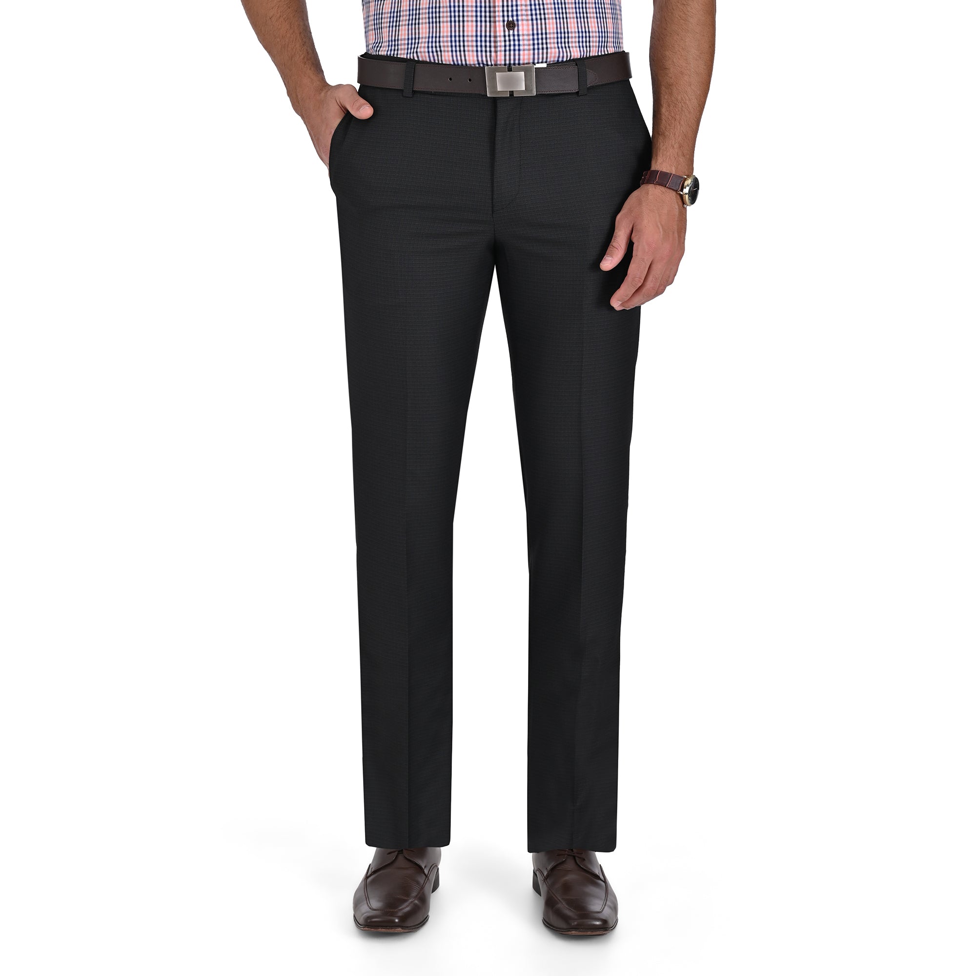 Pantalon de Vestir Yale 3464  Sin Pinzas Cintura Ajustable Negro
