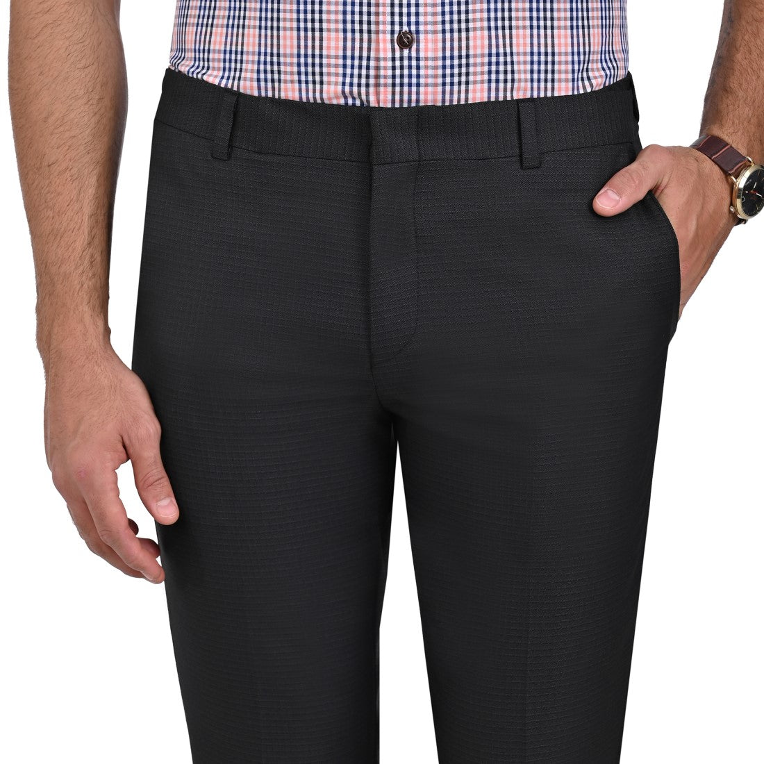 Pantalon de Vestir Yale 3464  Sin Pinzas Cintura Ajustable Negro