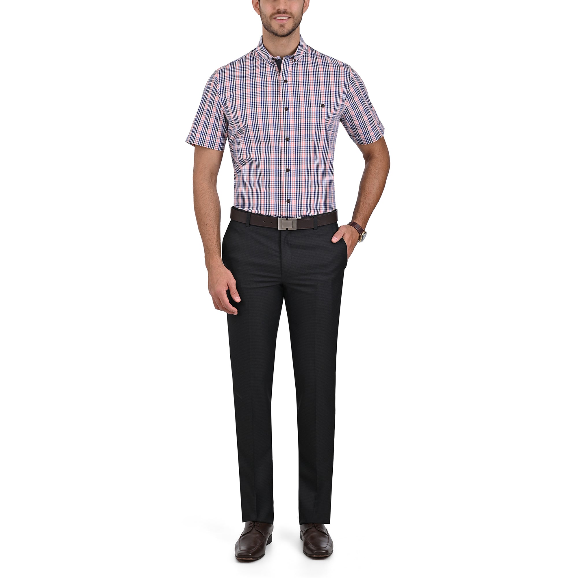 Pantalon de Vestir Yale 3464  Sin Pinzas Cintura Ajustable Negro