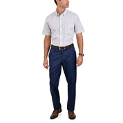 Pantalon de Vestir Yale 3773  Slim Fit Sin Pinzas Cintura Ajustable Azul Zafiro