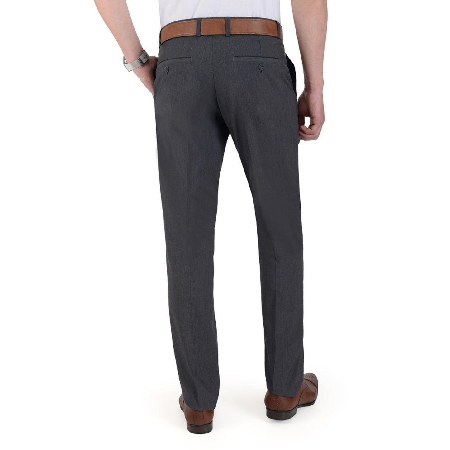 Pantalón Vestir Yale Collection Sin Pinzas Cintura Ajustable Regular Fit 0342