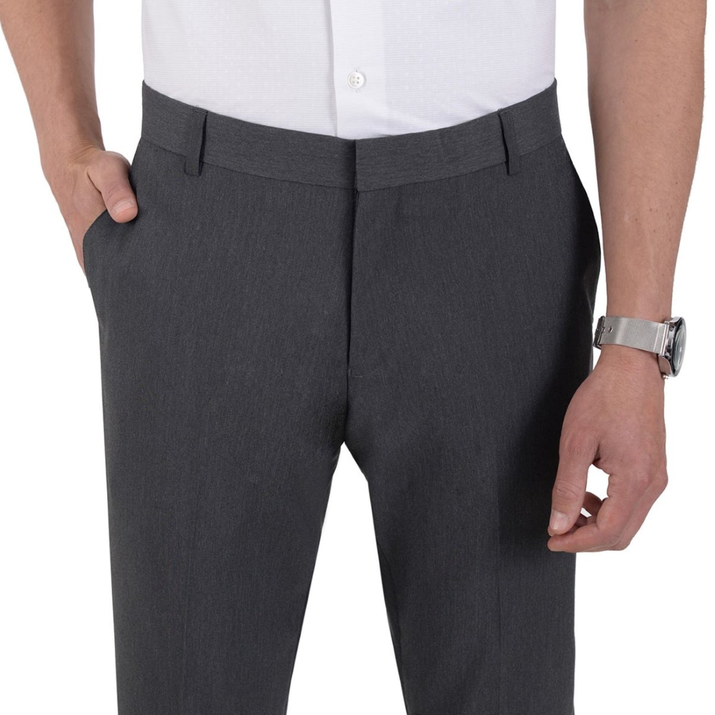 Pantalón Vestir Yale Collection Sin Pinzas Cintura Ajustable Regular Fit 0342
