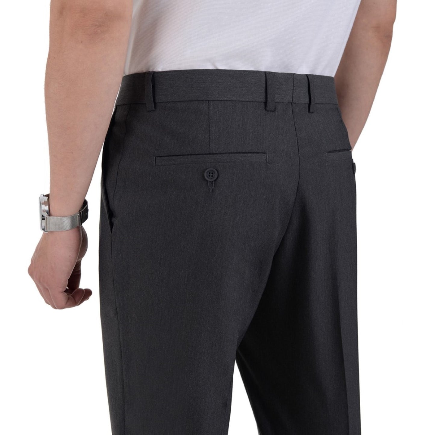 Pantalón Vestir Yale Collection Sin Pinzas Cintura Ajustable Regular Fit 0342