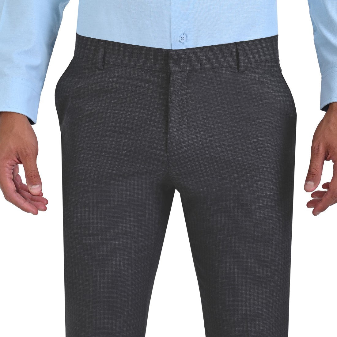 Pantalon de Vestir Yale 2327   Slim Fit Sin Pinzas  Gris Oxford