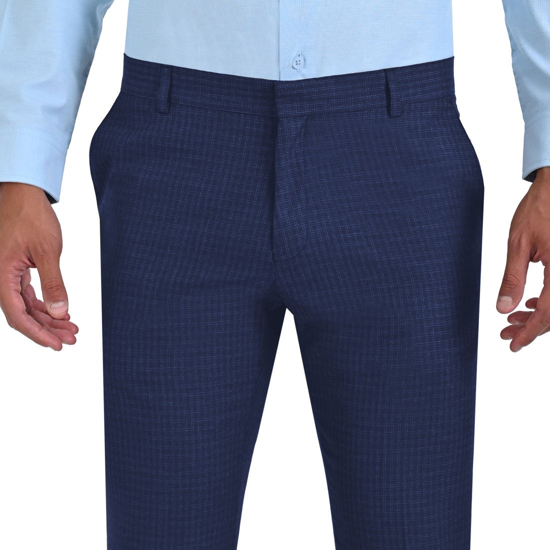 Pantalon de Vestir Yale 2327   Slim Fit Sin Pinzas  Azul Marino