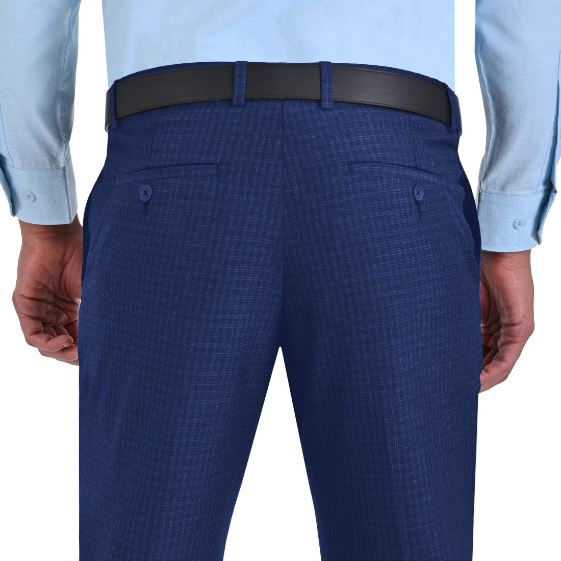 Pantalon de Vestir Yale 2327   Slim Fit Sin Pinzas  Azul Marino