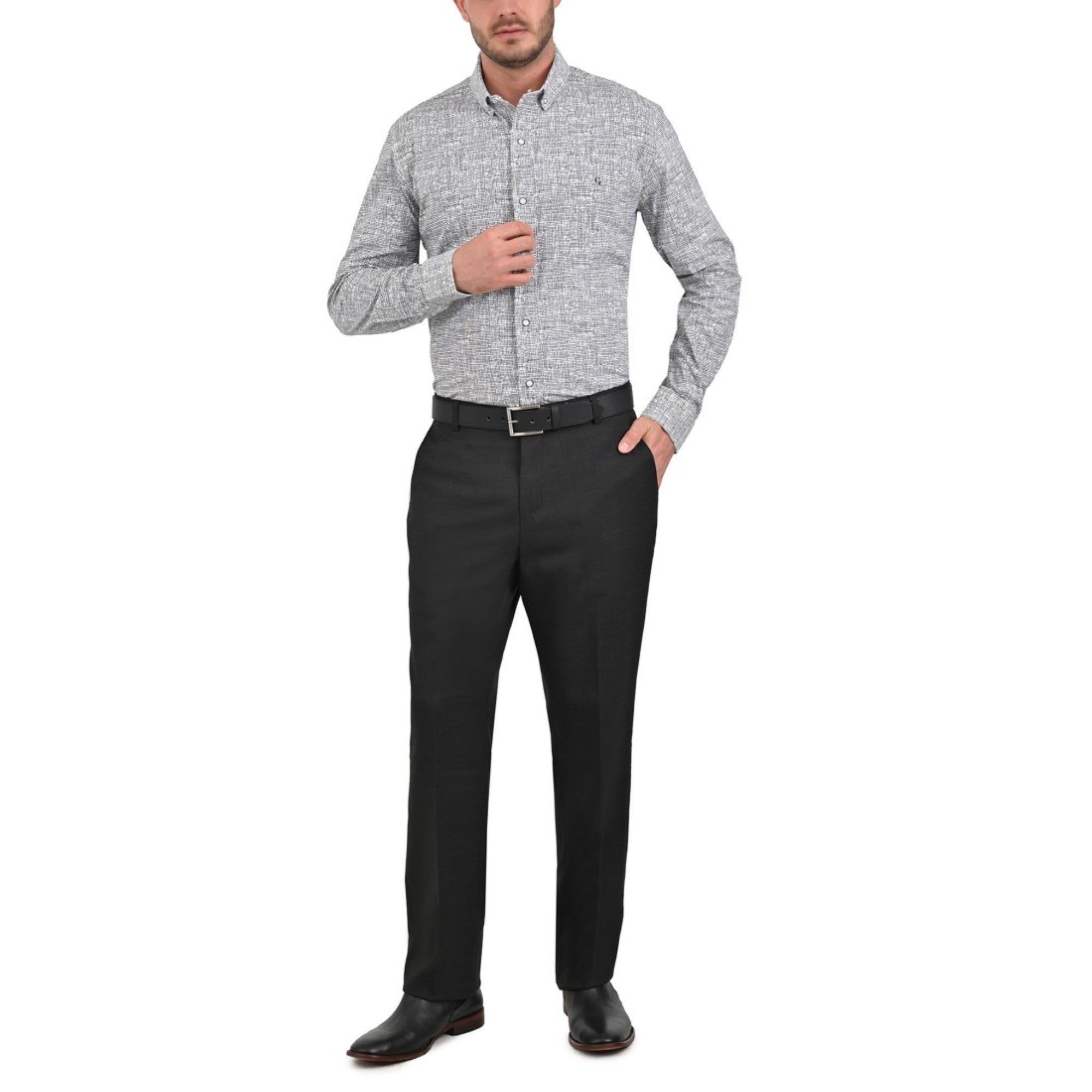 Pantalon de Vestir Yale 3774   Slim Fit Sin Pinzas  Negro