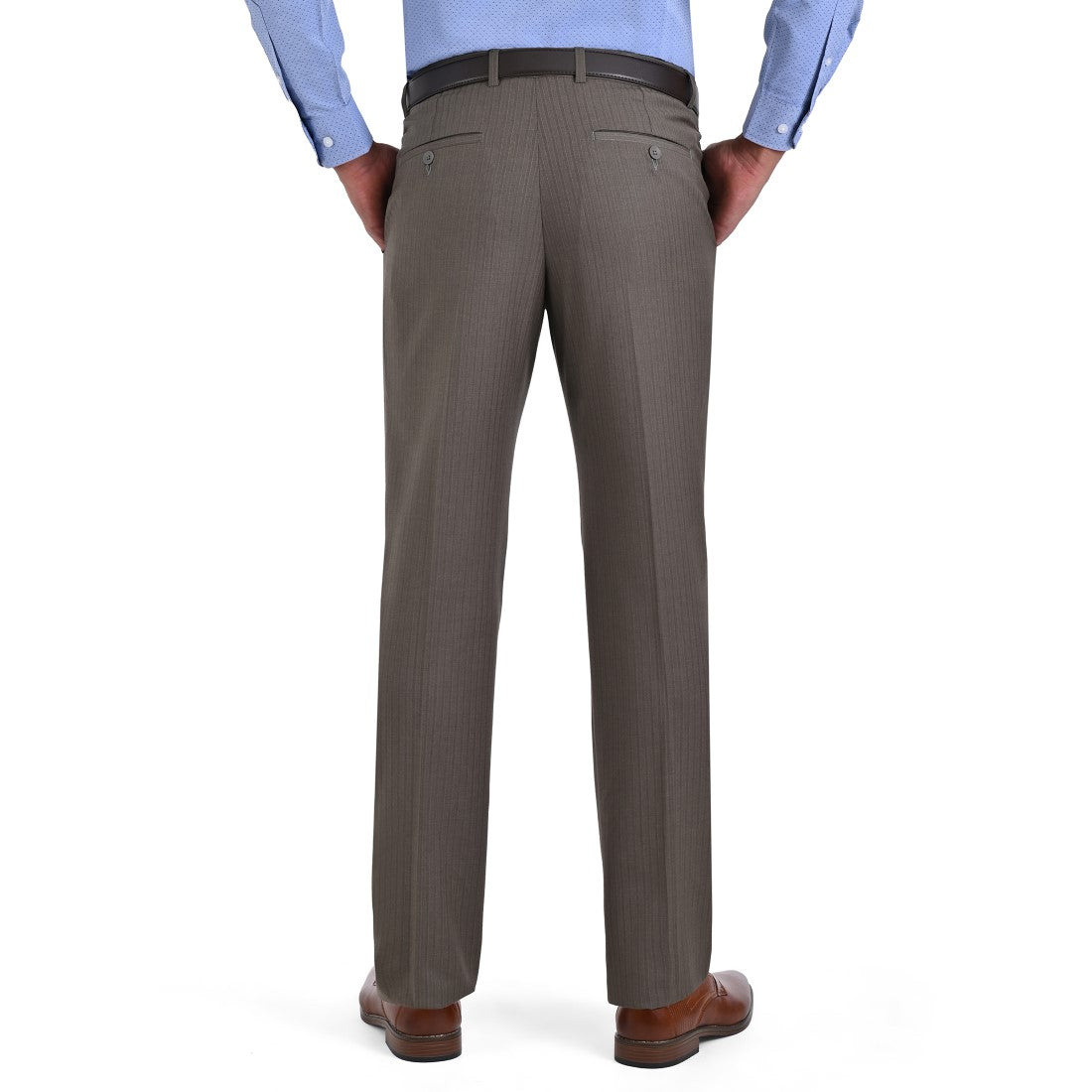 Pantalon de Vestir Yale 0414  Regular Sin Pinzas Cintura Ajustable Verde Olivo