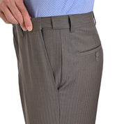 Pantalon de Vestir Yale 0414  Regular Sin Pinzas Cintura Ajustable Verde Olivo