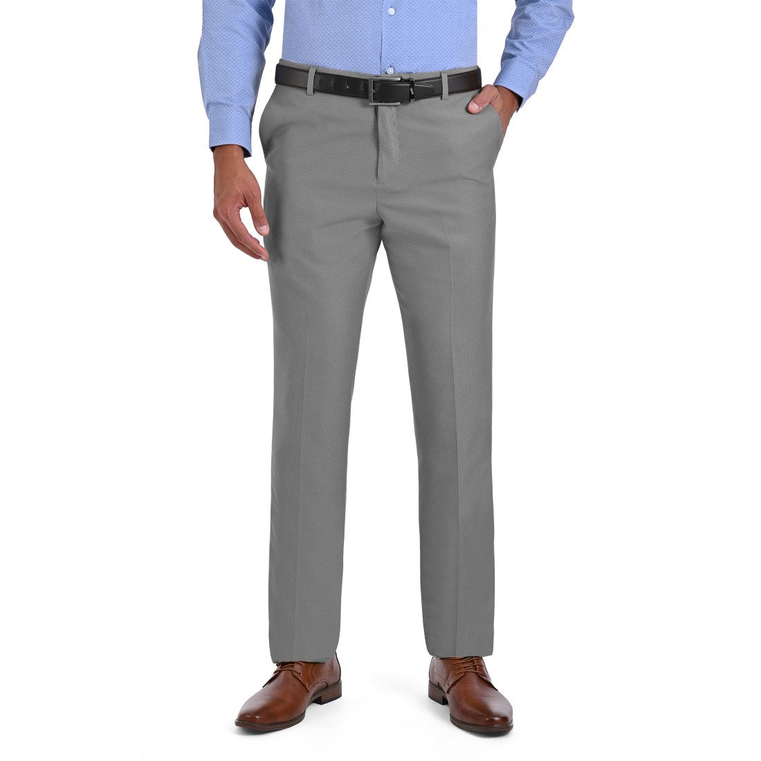 Pantalon de Vestir Yale 2337  Regular Sin Pinzas Cintura Ajustable Gris