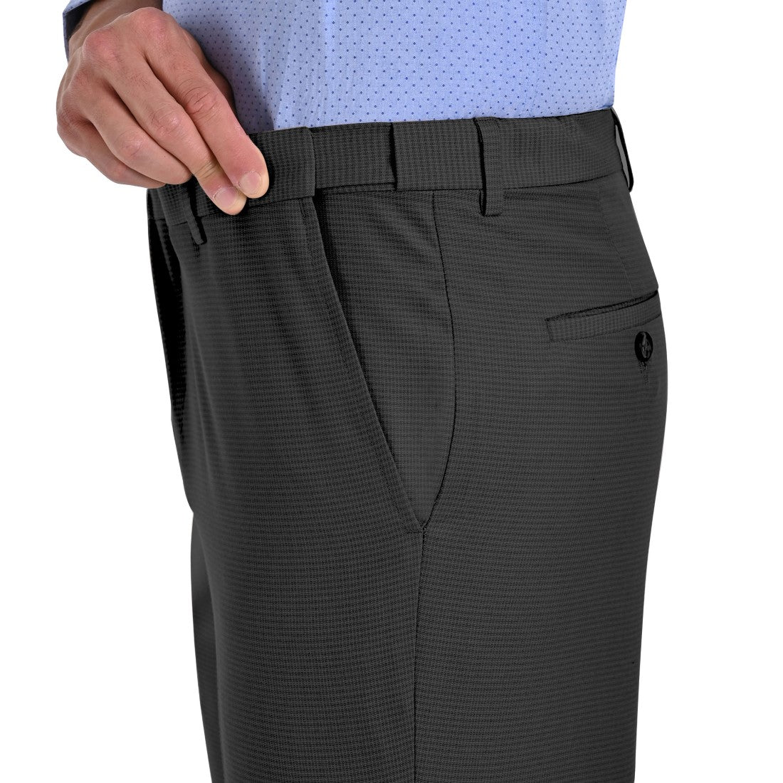 Pantalon de Vestir Yale 2337  Regular Sin Pinzas Cintura Ajustable Negro