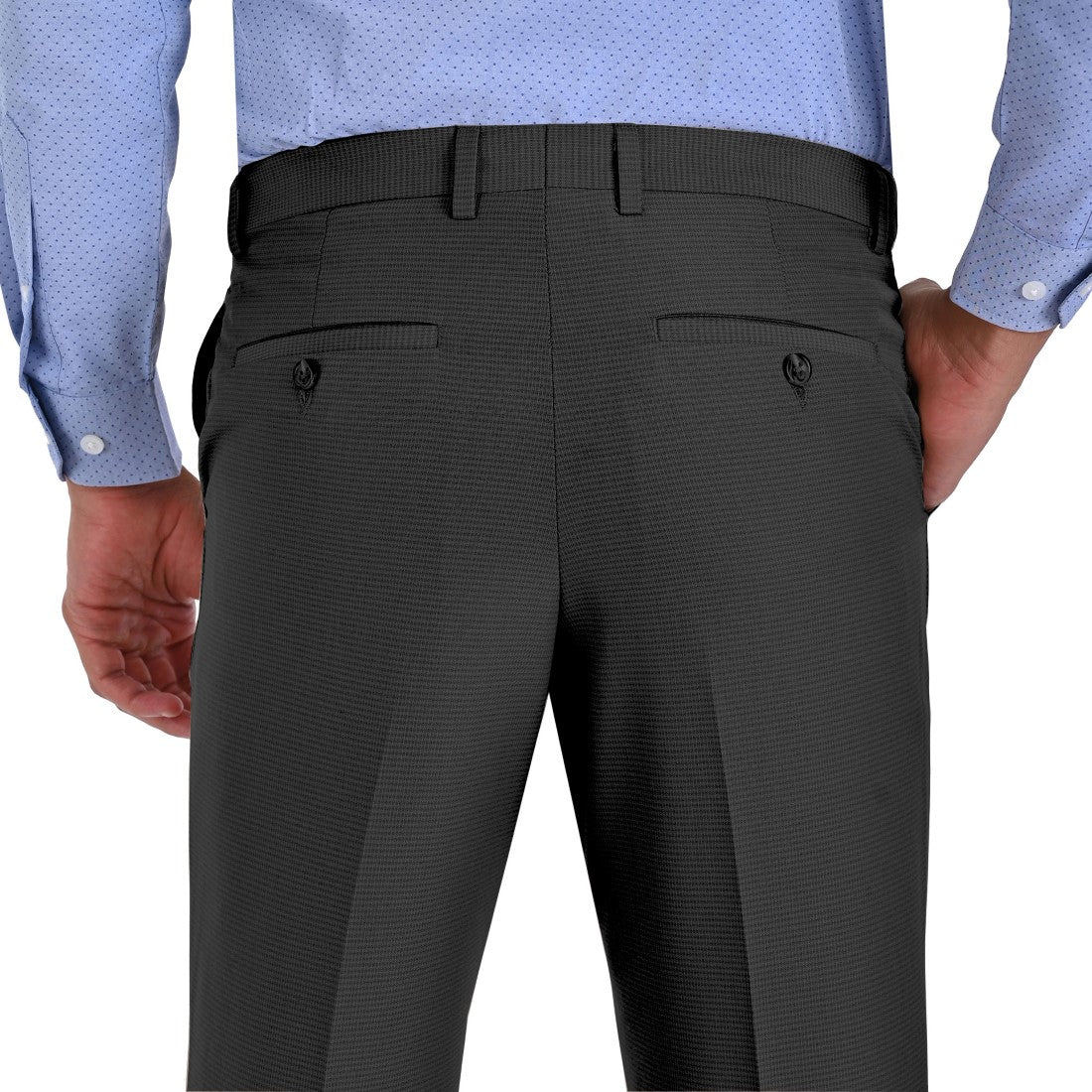 Pantalon de Vestir Yale 2337  Regular Sin Pinzas Cintura Ajustable Negro