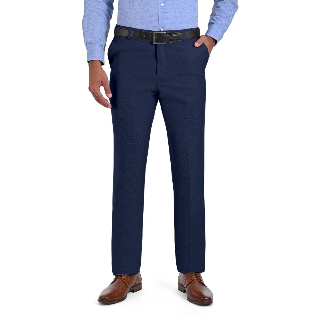 Pantalon de Vestir Yale 2337  Regular Sin Pinzas Cintura Ajustable Azul Marino