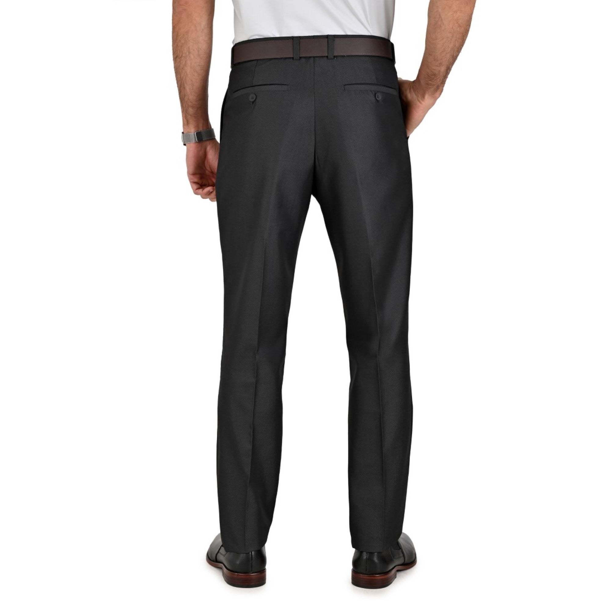 Pantalon de Vestir Yale 3814  Regular Sin Pinzas Cintura Ajustable Negro