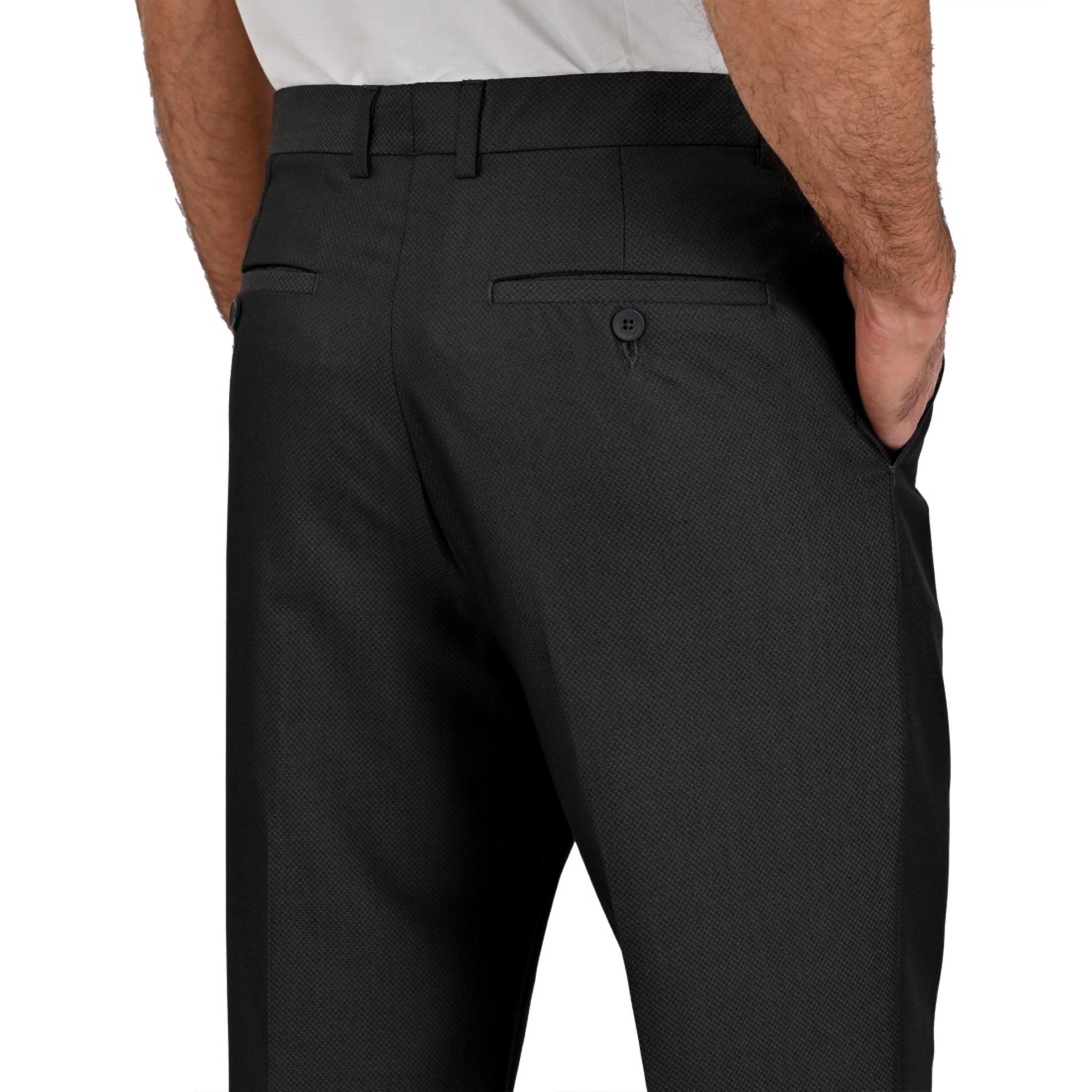 Pantalon de Vestir Yale 3814  Regular Sin Pinzas Cintura Ajustable Negro