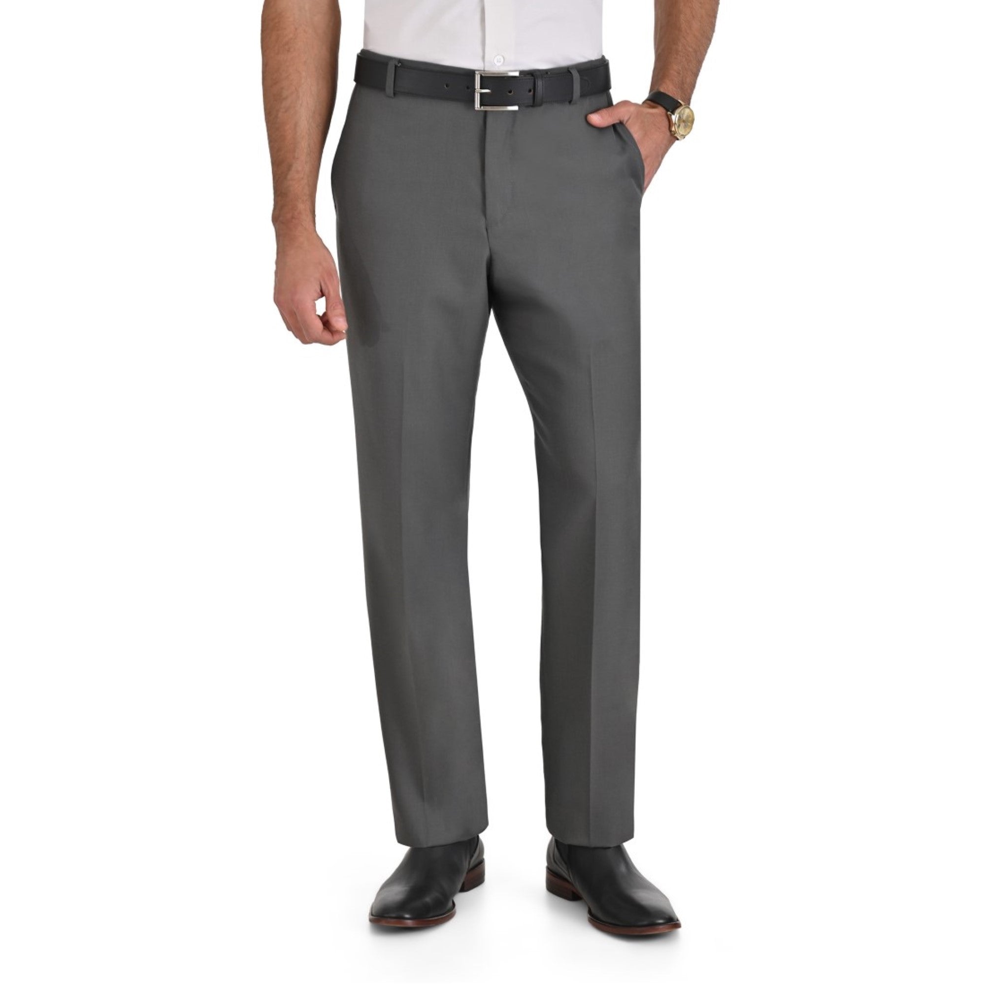 Pantalon de Vestir Yale 3820  Regular Sin Pinzas Cintura Ajustable Gris Rata
