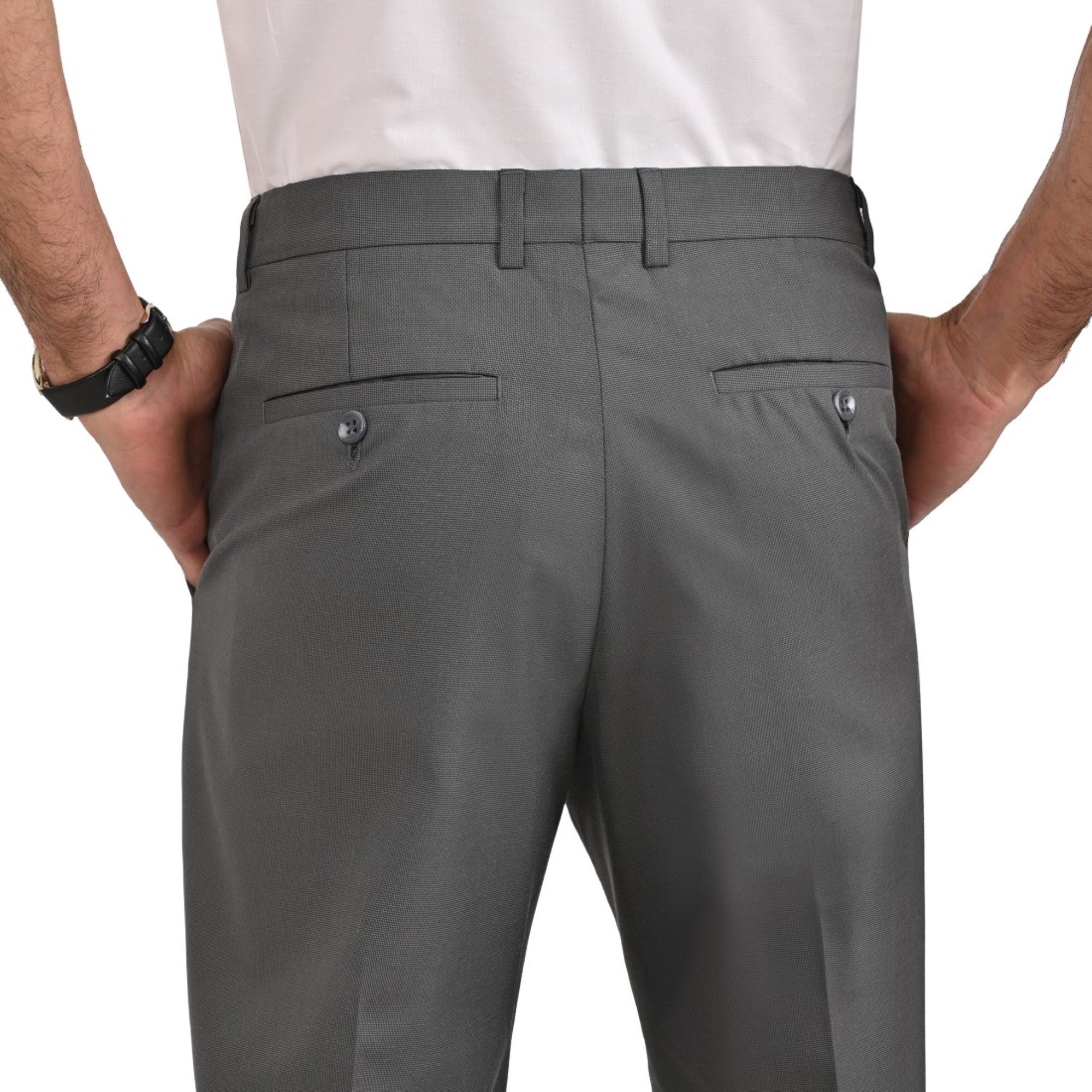 Pantalon de Vestir Yale 3820  Regular Sin Pinzas Cintura Ajustable Gris Rata
