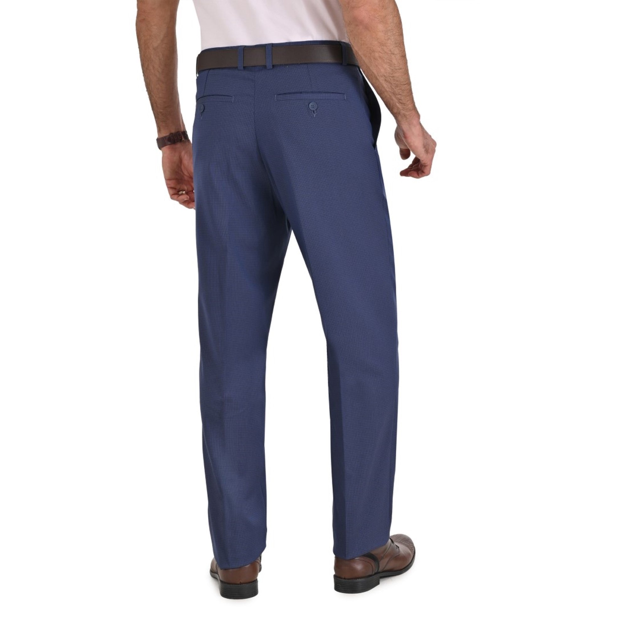 Pantalon de Vestir Yale 3825  Regular Sin Pinzas Cintura Ajustable Azul Petroleo