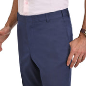 Pantalon de Vestir Yale 3825  Regular Sin Pinzas Cintura Ajustable Azul Petroleo