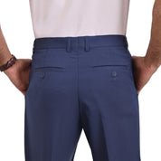 Pantalon de Vestir Yale 3825  Regular Sin Pinzas Cintura Ajustable Azul Petroleo