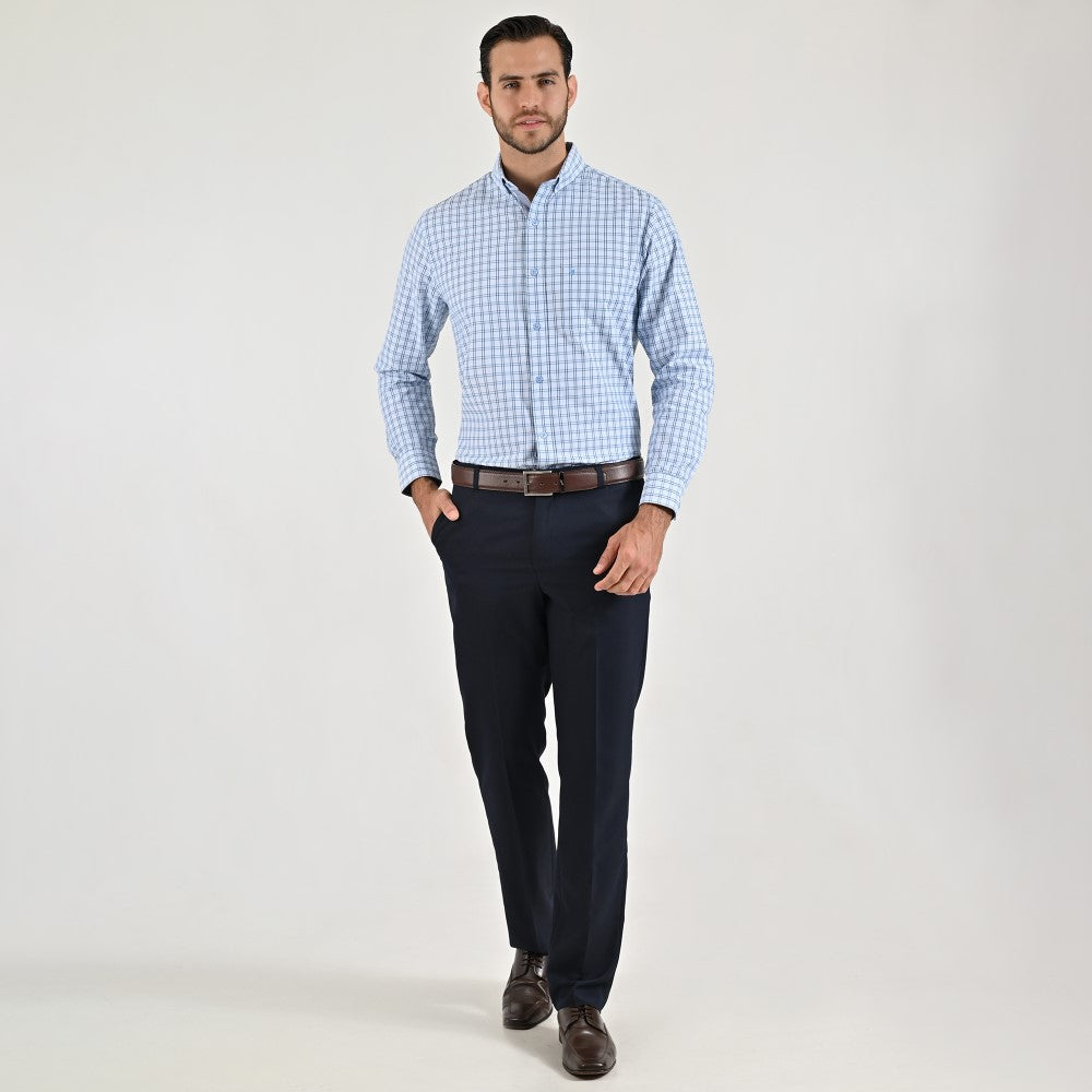 Pantalón de vestir Yale Cintura ajustable Regular Fit 7360 Azul marino