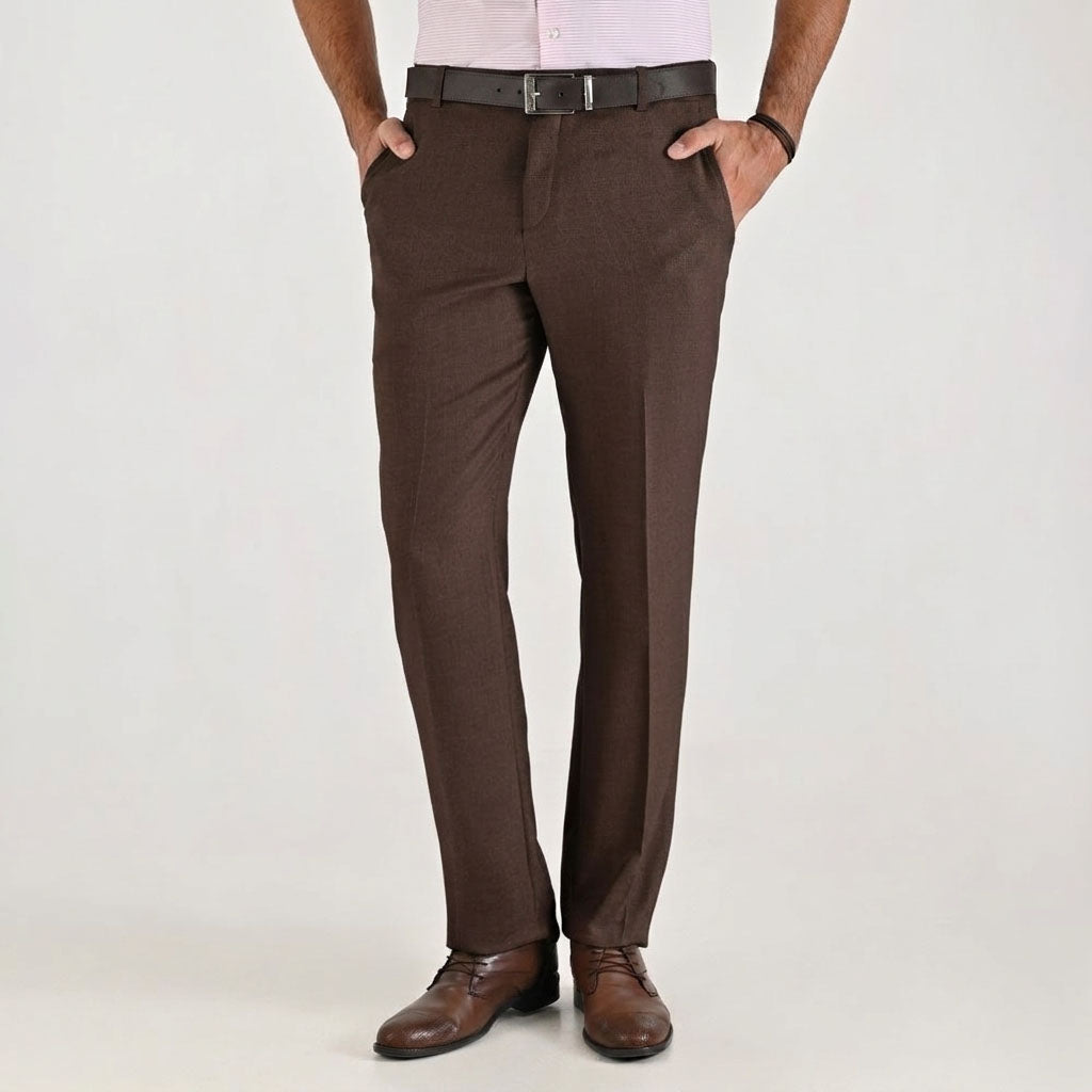 Pantalón de vestir Yale Cintura ajustable Regular Fit 7363 Cafe