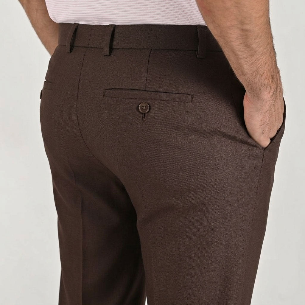 Pantalón de vestir Yale Cintura ajustable Regular Fit 7363 Cafe