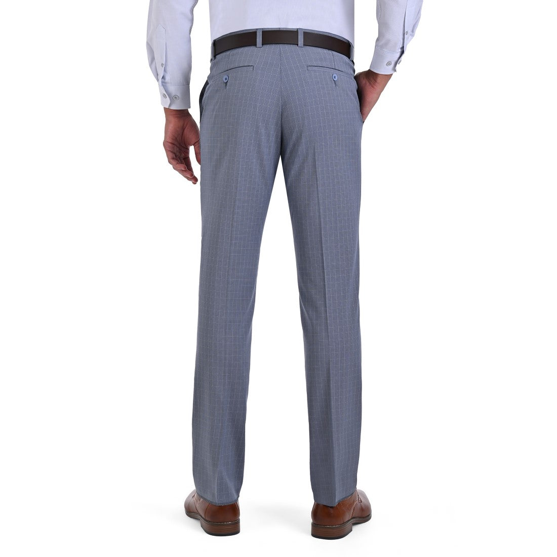 Pantalon de Vestir Yale 2336  Slim Fit  Sin Pinzas  Azul