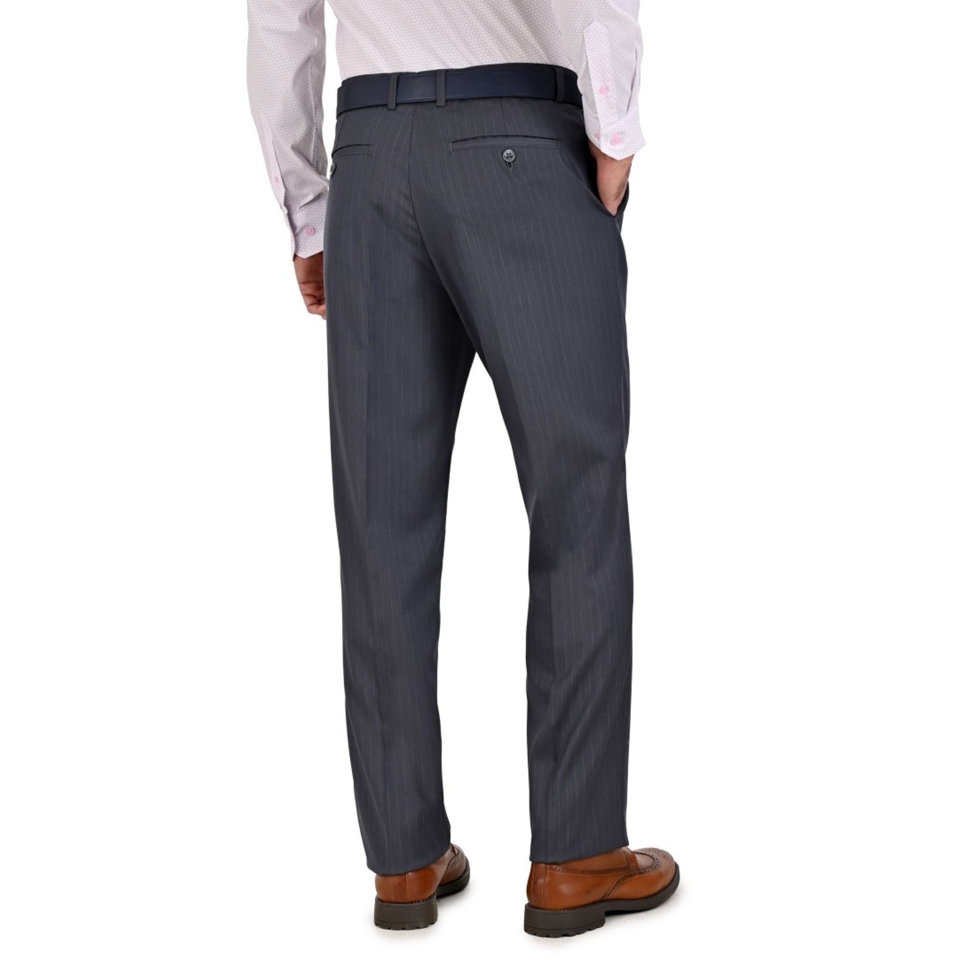 Pantalon de Vestir Yale 3763  Slim Fit  Sin Pinzas Cintura Ajustable Gris Oxford